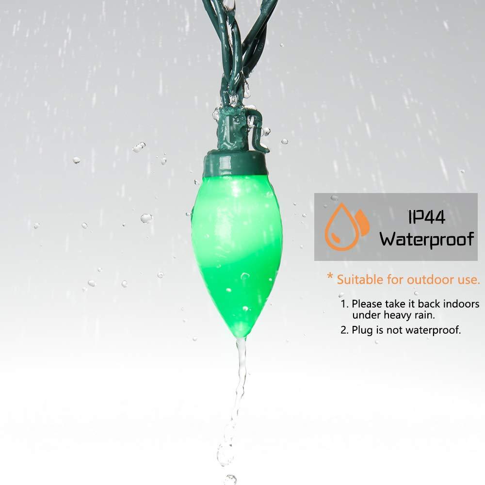 HAYATA Multi Color C9 Big Bulbs Classic Christmas Lights 50 LED 32ft Indoor Outdoor Home Yard Xmas Tree Decorations (Multi Color - 50LED)