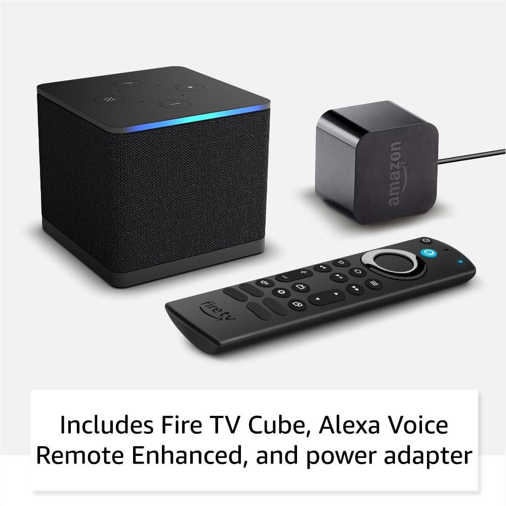 Amazon Amazon Fire TV Cube (newest model) with AI-powered Fire TV Search, Hands-free streaming device with Alexa, Wi-Fi 6E, 4K Ultra HD