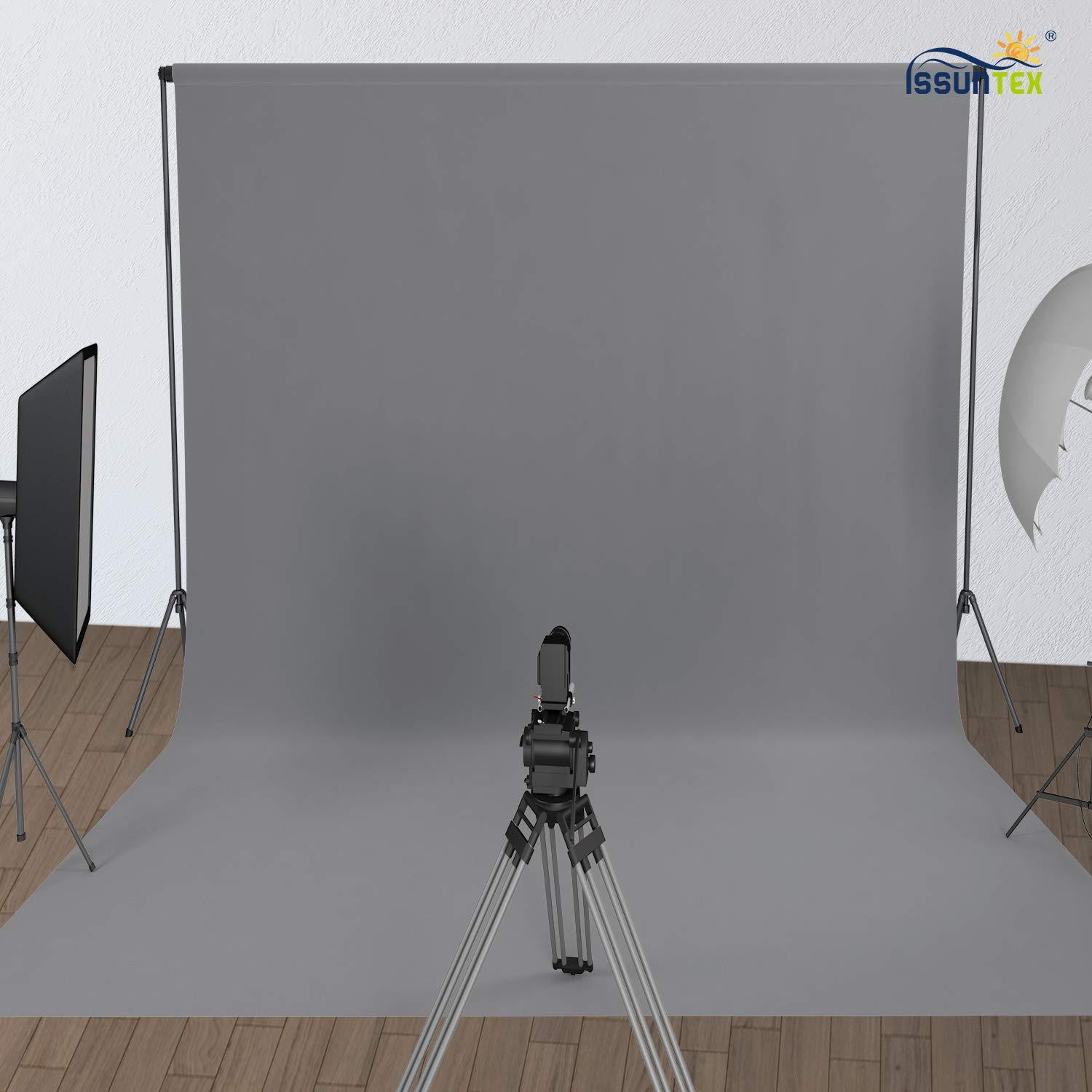 ISSUNTEX ISSUNTEX 10X12 ft Background Muslin Backdrop, Photo Studio, Collapsible High Density Screen for Video Photography and Television-Gray