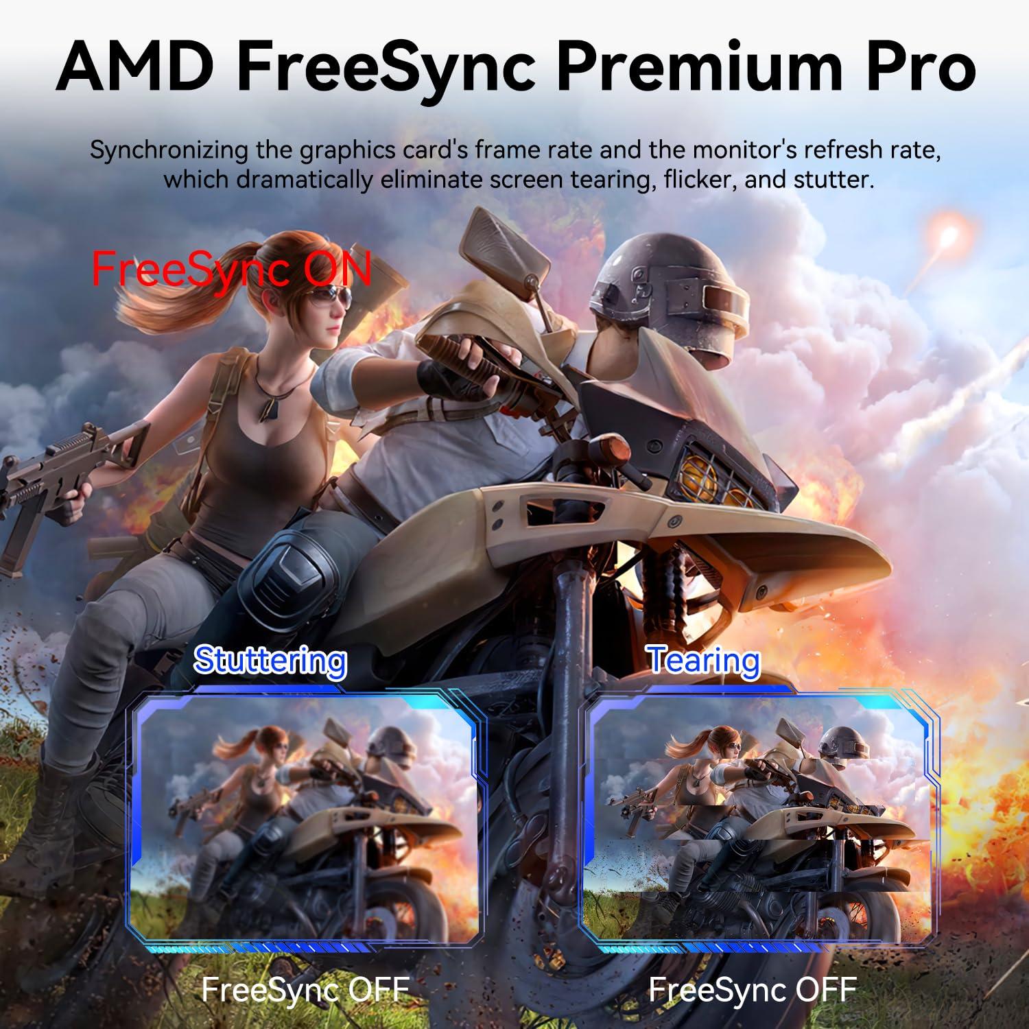 Prechen 27 Inch 2K 240Hz QHD 2560x1440P Gaming Monitor, 1ms, 400cd/m, 100% sRGB PC Screen, AMD FreeSync Premium Pro Compatible, 2X DispalyPort 1.4 & HDMI 2.0, Dual Built-in Speakers, VESA Supports, Black