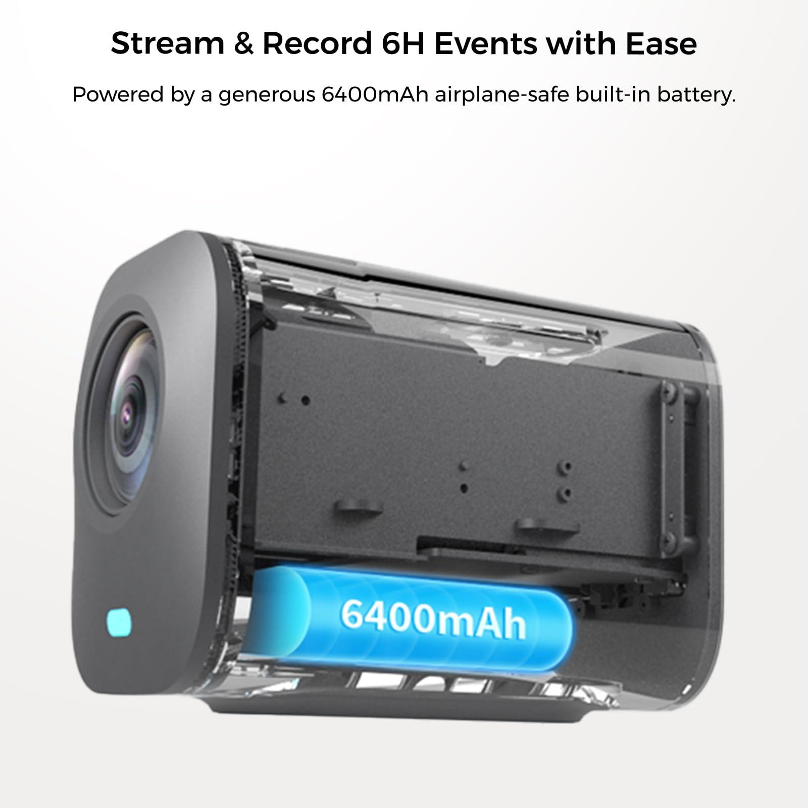 NearStream NearStream VM46 Wireless Live Streaming Camera, 4K Camera for Streaming with 8-Mic Noise Canceling Array, 60X Hybrid Zoom, 6H Battery, App Control,Stream to YouTube/Twitch/Facebook/RTMP via LTE/Wi-Fi