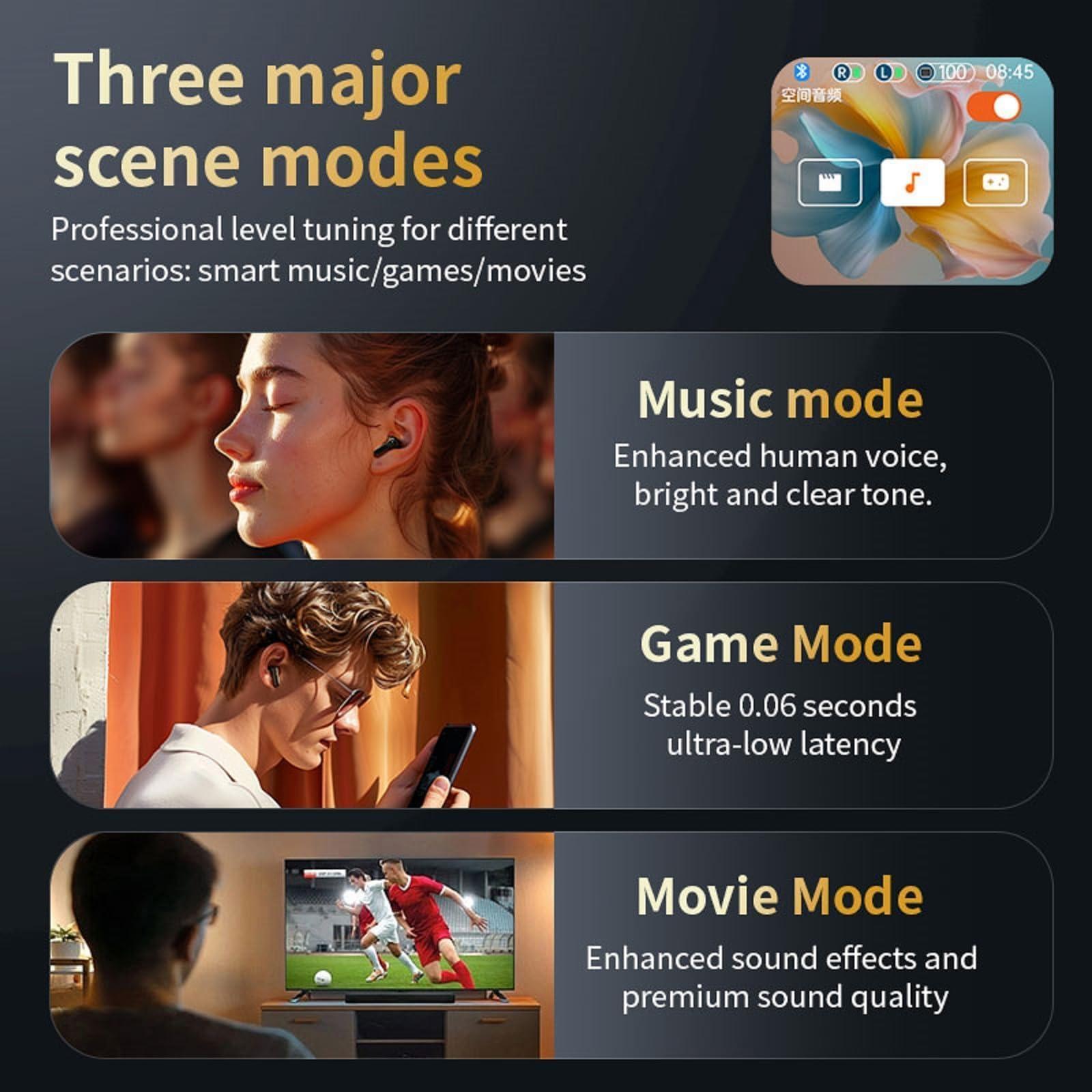 Xmenha Active Noise Cancelling Earbuds ANC with Smart Touch Screen, Blue Tooth Ear Buds Earphones for iPhone Android TWS True Wireless Bluetooth Earbuds, Sports Workout Gym Running In Ear Headphones for Men