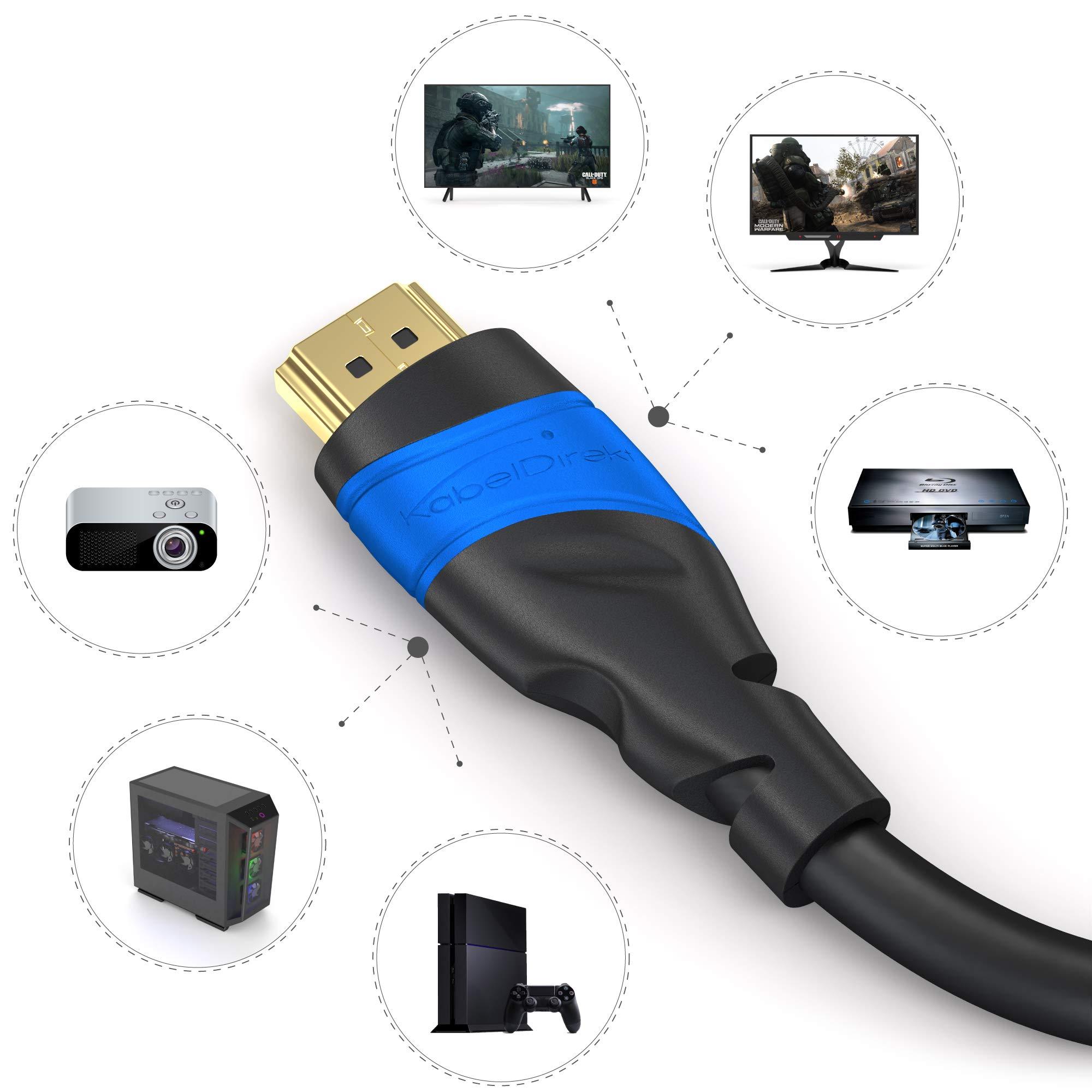 KabelDirekt HDMI Cable 4K 50ft with A.I.S Shielding Designed in Germany (Supports All HDMI Devices Like PS5, Xbox, Switch 4K@60Hz, High Speed HDMI Cord with Ethernet, Black) by CableDirect