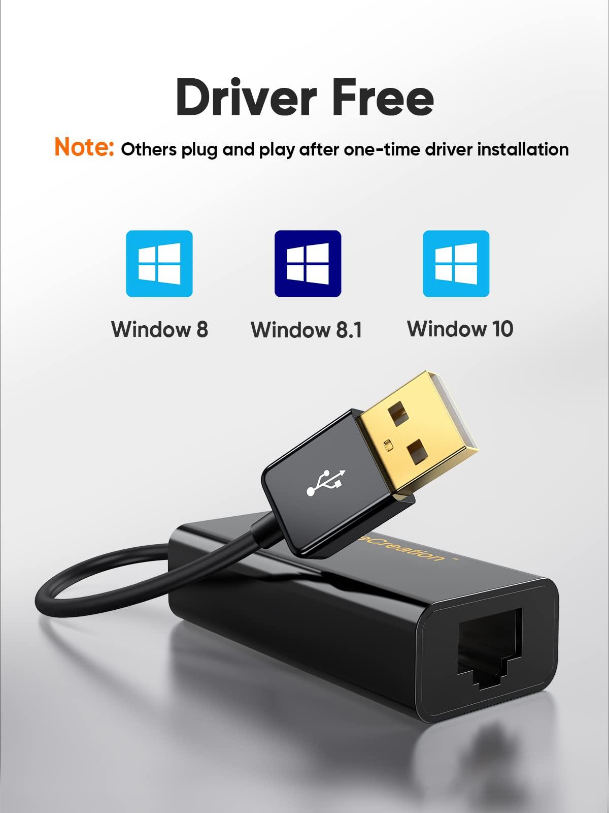 CableCreation CableCreation 2.5G Ethernet to USB Adapter, USB 3.0 Gigabit LAN Dongle,Wired Network to USB Convertor, Latest Internet rj45 to USB Adapter, for MacBook Windows 10,8.1, macOS X 10.6-10.15, Black