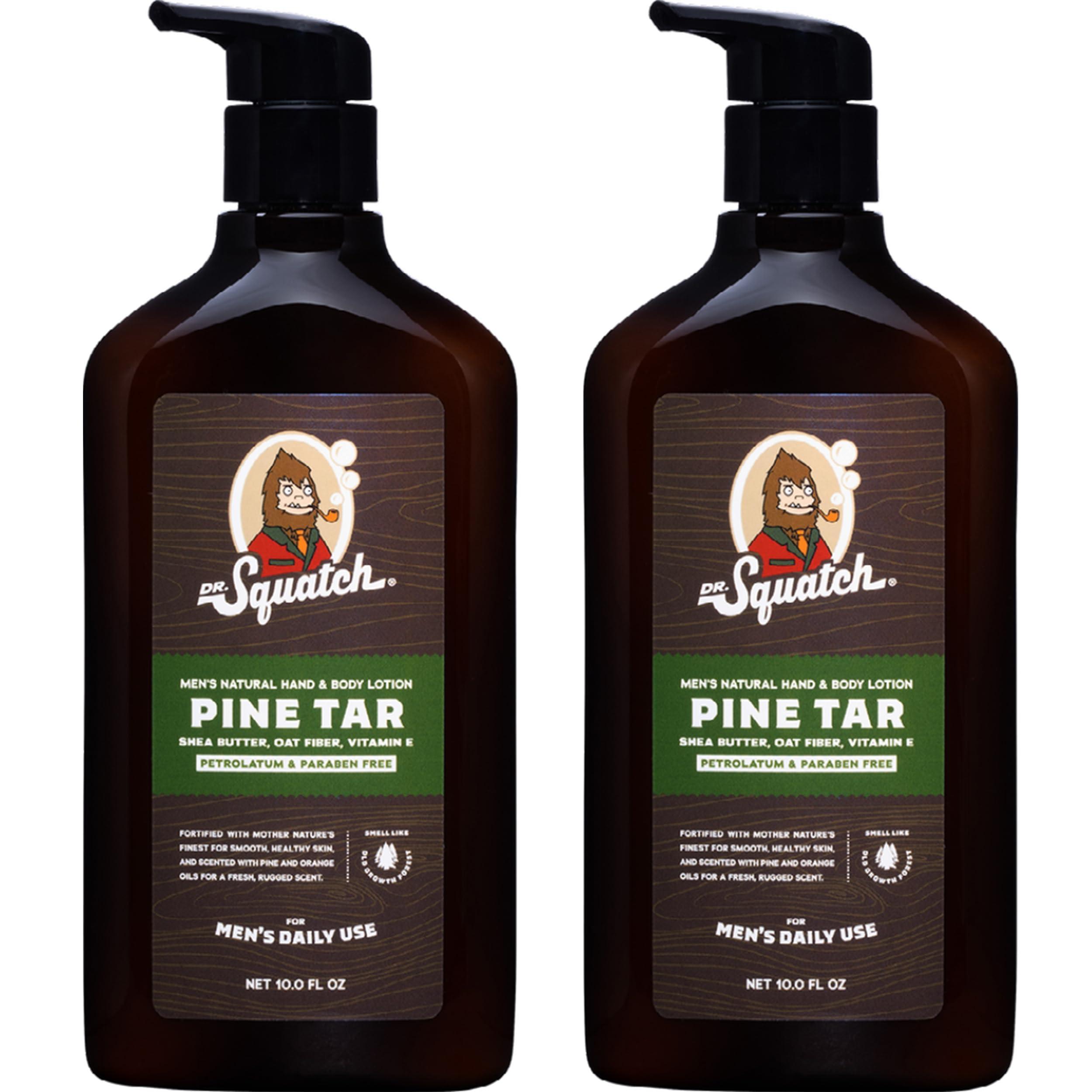 Dr. Squatch Dr. Squatch Men's Non-Greasy Natural Lotion - 24-hour moisturization hand and body lotion - Made with Shea Butter, Coconut Oil, and Vitamin E - Pine Tar (2 Pack)