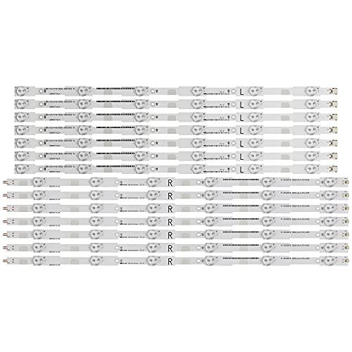 Stripledspareparts Replacement Part for TV LED Backlight Strip for Insignia NS-55DR420NA16 NS-55DR710NA17 TPT550U1-QVN03.U LB55040 V0_01 LB55040 V1_03 55PFF6650/T3 - (Size: 1 Set 14pcs)