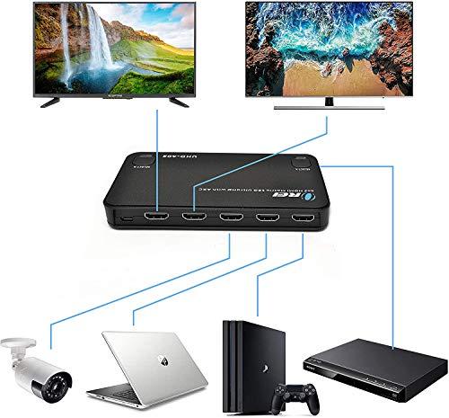 OREI OREI 4K HDMI Matrix Switch 4 X 2, Switcher 18G UltraHD with Arc Supports Upto 4K @ 60Hz & 1080P IR Remote Control - Full Matrix Selection (UHD-402)