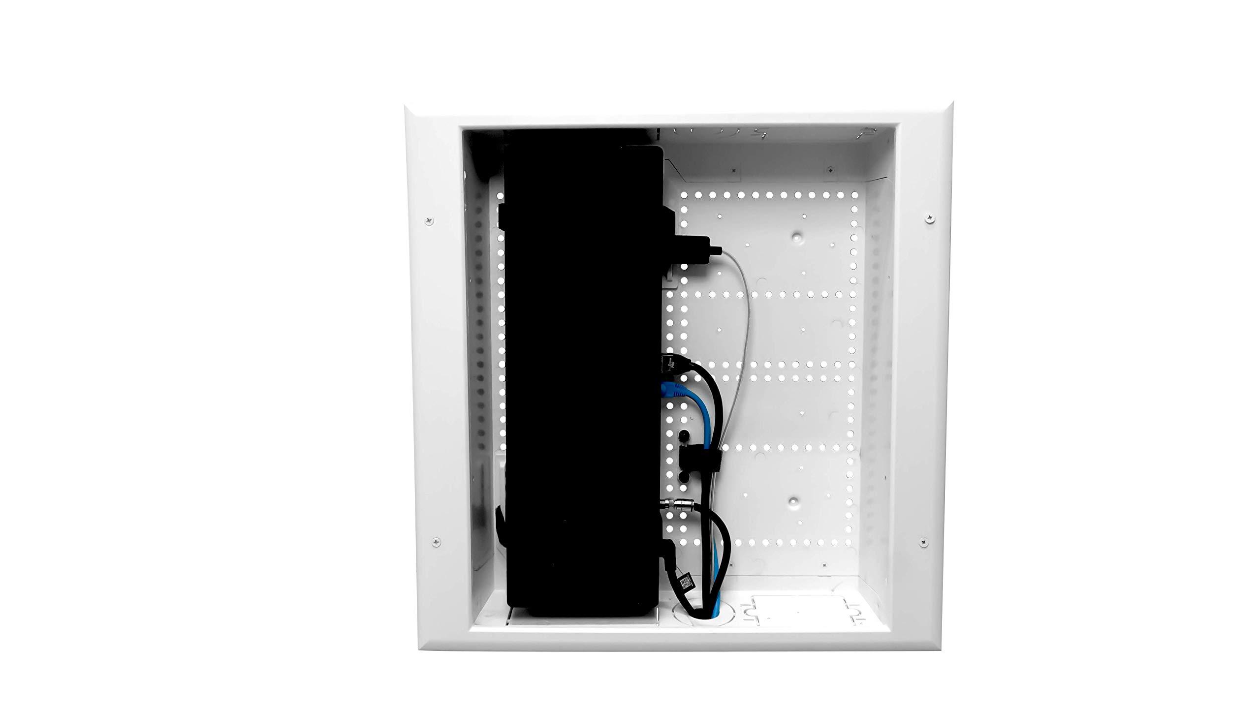 DATA COMM DataComm Electronics 45-8017-1 Multi-Functional Recessed Media Box For Seamless Home & Office Connectivity Solutions, In Wall Box, Hides TV Outlet & Cables (No Receptacle)