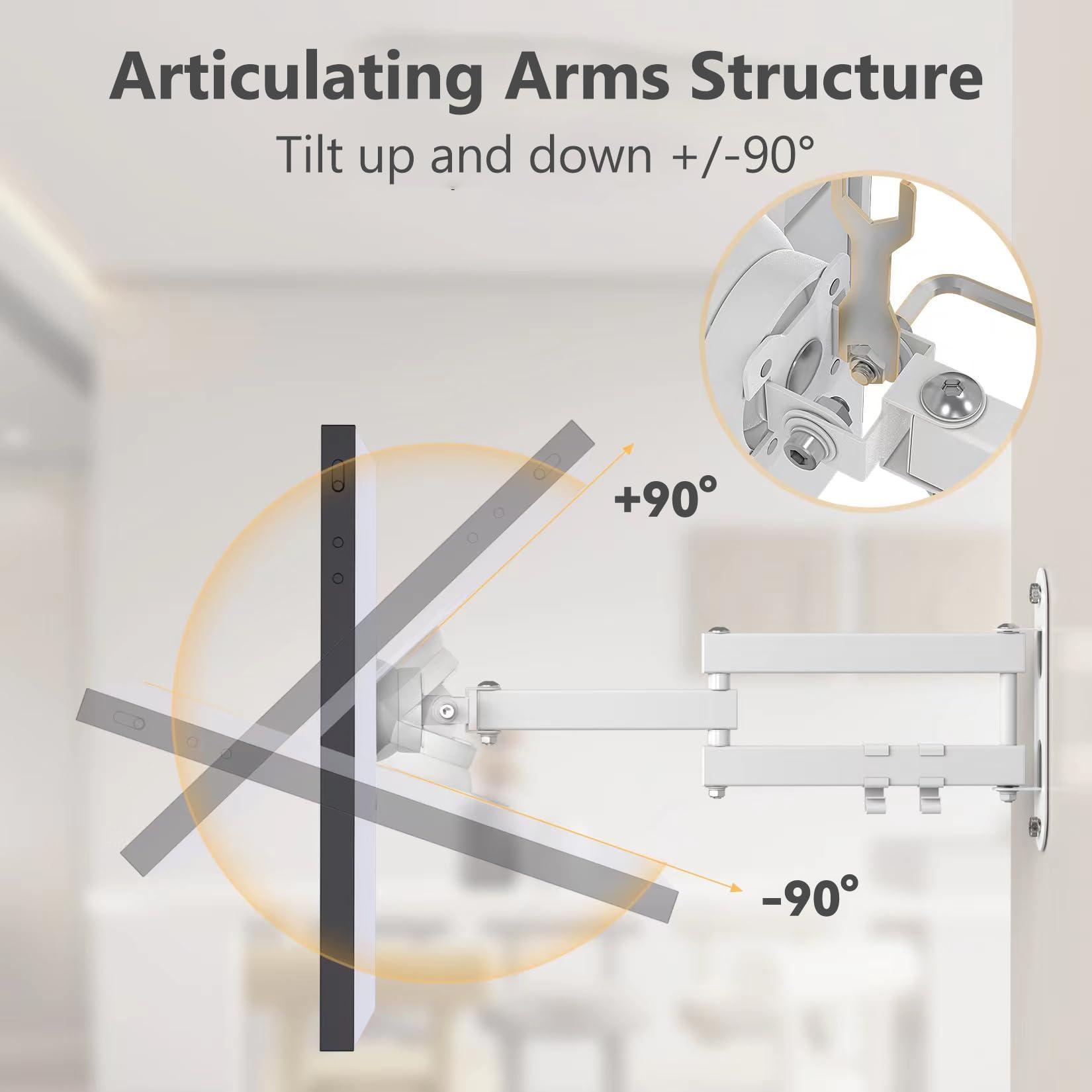 Laivli Laivli Wall Mount for Echo Show 15 (1st, 2nd Gen), and Monitors 13"-27", with 15 Inch Extension Arm, Full Motion Adjustable - Easy to Rotate, Swivel, Tilt and Fold, Echo Show 15 Wall Mounting Bracket