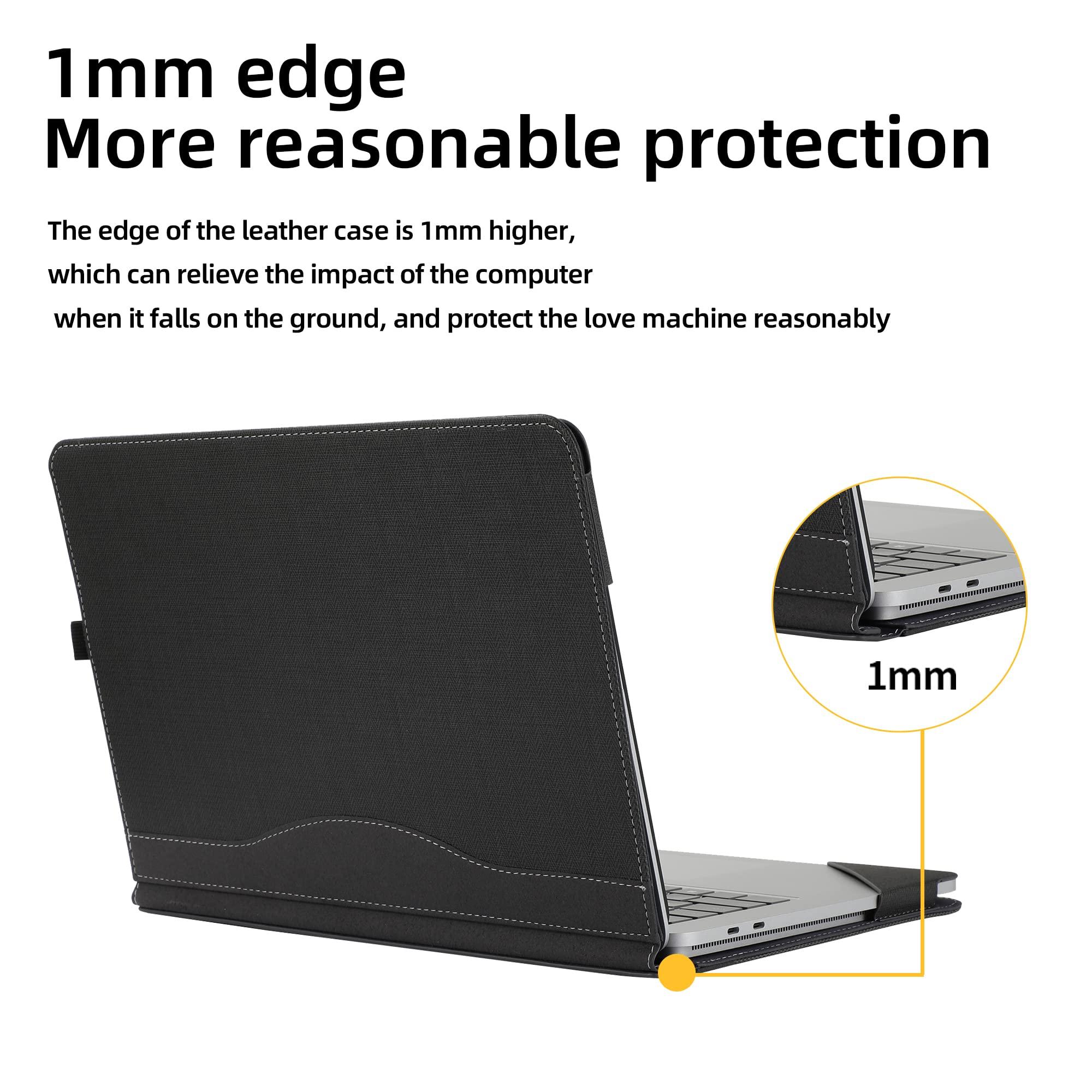 forubar Case Cover for New Microsoft Surface Laptop Studio 2& Laptop Studio Tablet14.4-inch Screen 2-in-1 PU Leather Protective Shell(Surface Laptop Studio, Herringbone Pattern Gray)