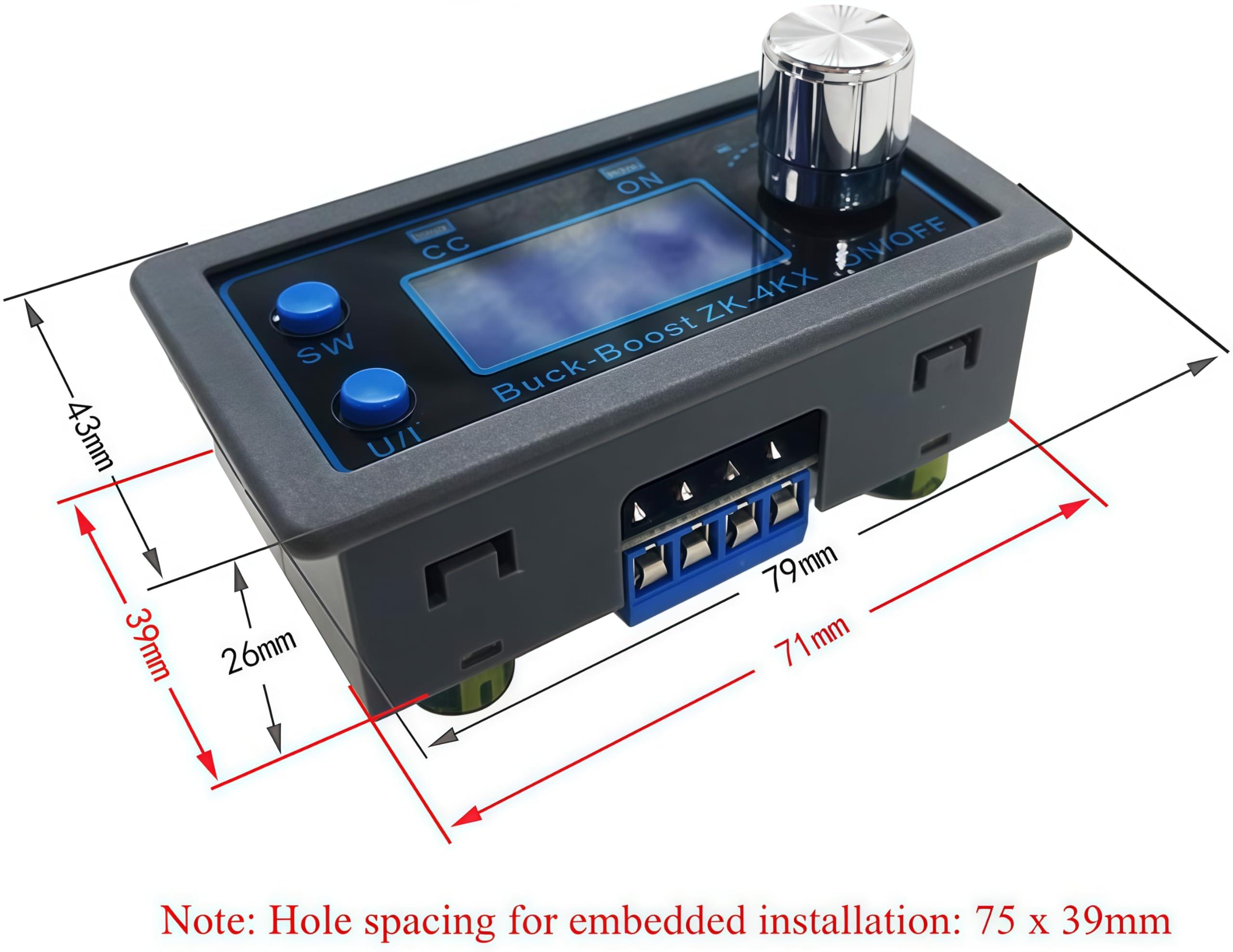 TKXEC DC DC Buck Boost Converter Variable Voltage Regulator CC CV 0.5-30V 4A 5V 6V 12V 24V Power Module Adjustable Voltage Regulated Laboratory Power Supply