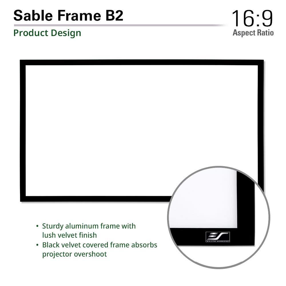 Elite Screens Elite Screens Sable Frame B2 Series 120-Inch Fixed Frame Projector Screen, 16:9 Ultra HD 4K/8K & Active 3D Ready, ISF Certified CineWhite UHD-B Material, Home Theater UST Projection Screens, SB120WH2