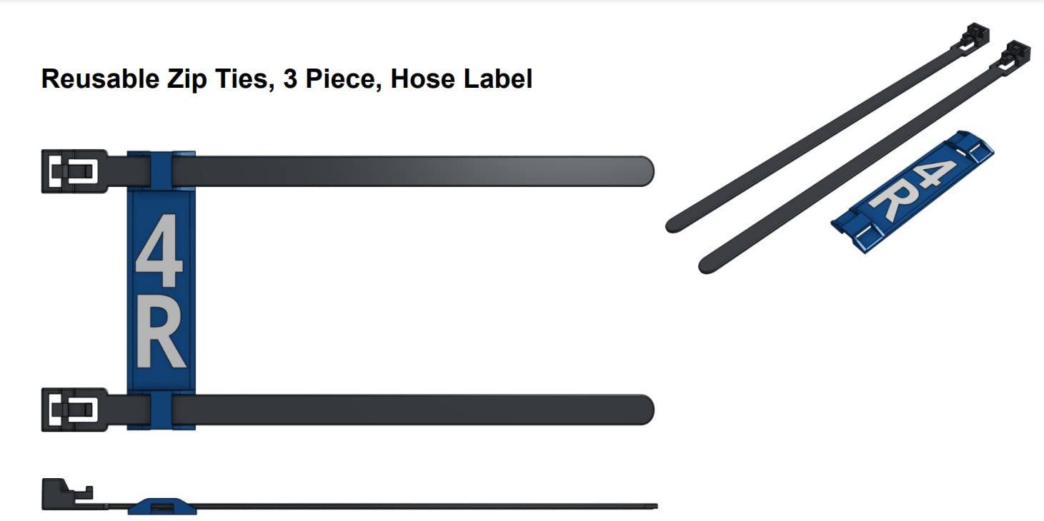 DirectNine Basics Hydraulic line labels-6 Pack Easily ID Hydraulic Hoses, electrical,or water lines (Both Ends) Above or Below Ground, Fits 3/8",1/2" to 3/4 to 1" Hoses, Heavy-Duty