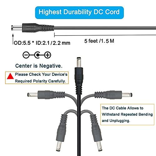 AMENKER 12V 2A Power Supply Adapter, AC/DC Adapter with 8 Selectable Adapter Tips, UL Listed 100V~240V AC to DC 12 Volt Converter Transformer for Router LED Strip Lights CCTV Security Camera Speaker Devices