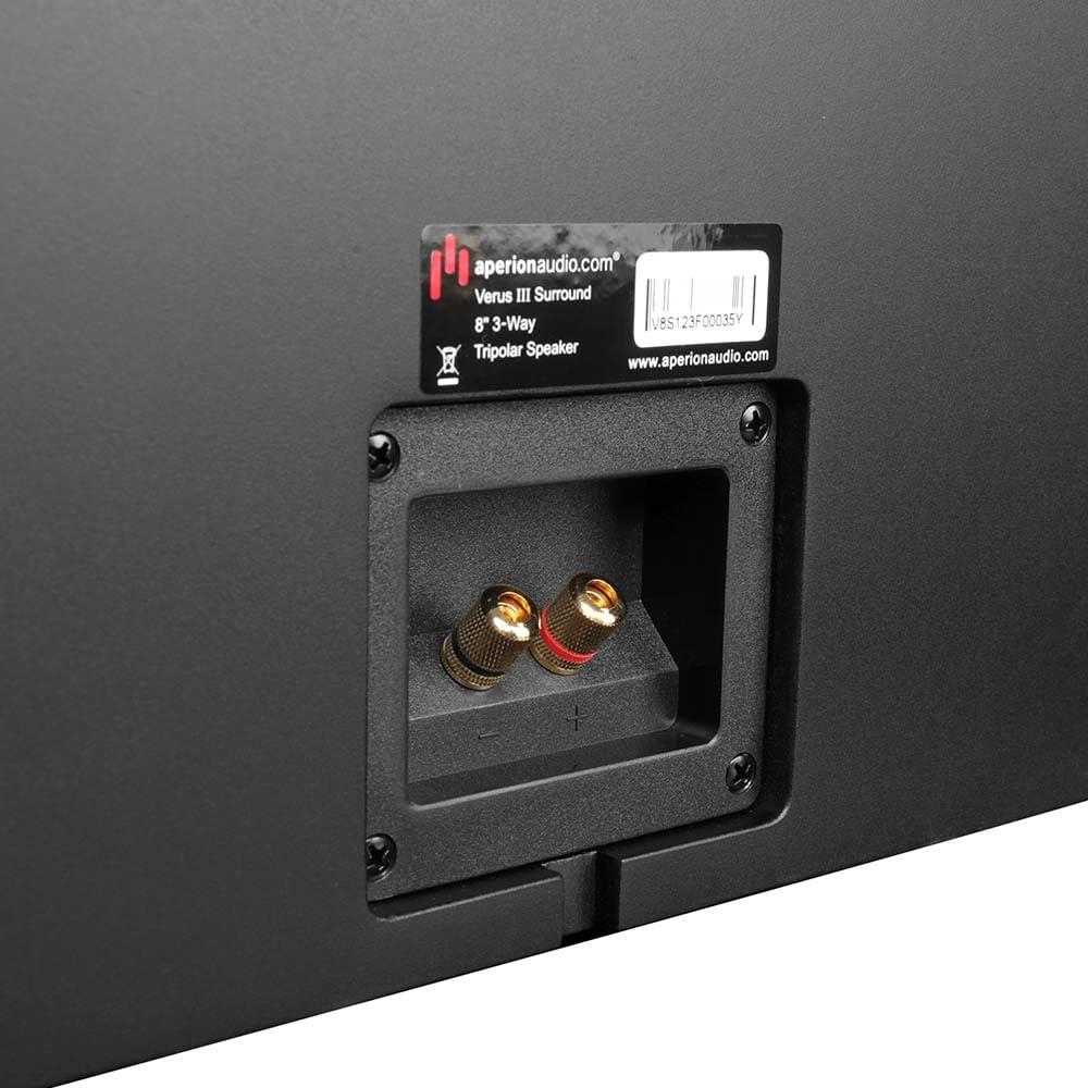 Aperion Audio Aperion Audio Verus III V8S 3-Way 8" Tripolar Surround Sound Speaker Pair for Home Theater System (Gloss Black)