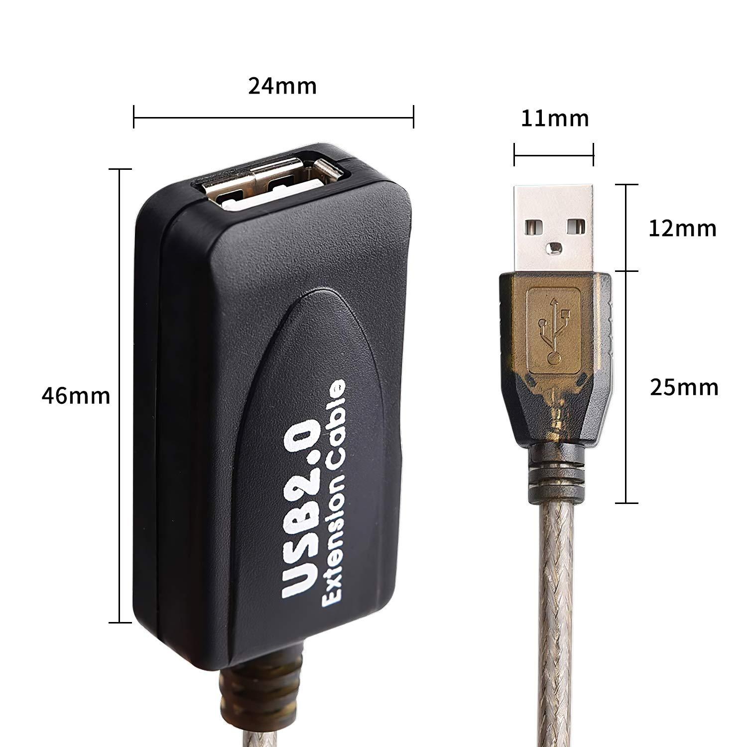 ggmty GGMTY 100 FT USB Extension Cable, USB 2.0 Type A Male to A Female Active Repeater Extension Cable 100ft, High Speed 480 Mbps