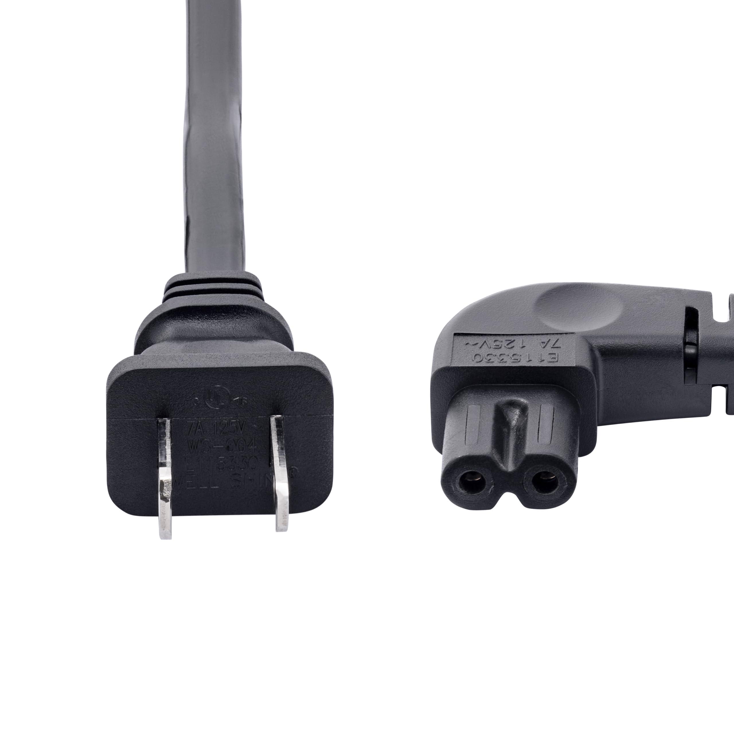 StarTech StarTech.com 3ft (1m) Laptop Power Cord, NEMA 1-15P to Right Angle C7, 7A 125V, 18AWG, Laptop Charger Cable, UL Listed, TAA