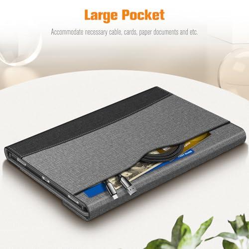 FINTIE Fintie Case for Samsung Galaxy Tab S10 Plus 2024/ S9 FE Plus 5G 12.4 Inch 2023 with Built-in S Pen Holder, Multiple Angle Portfolio Business Cover with Pocket Auto Sleep/Wake, Gray