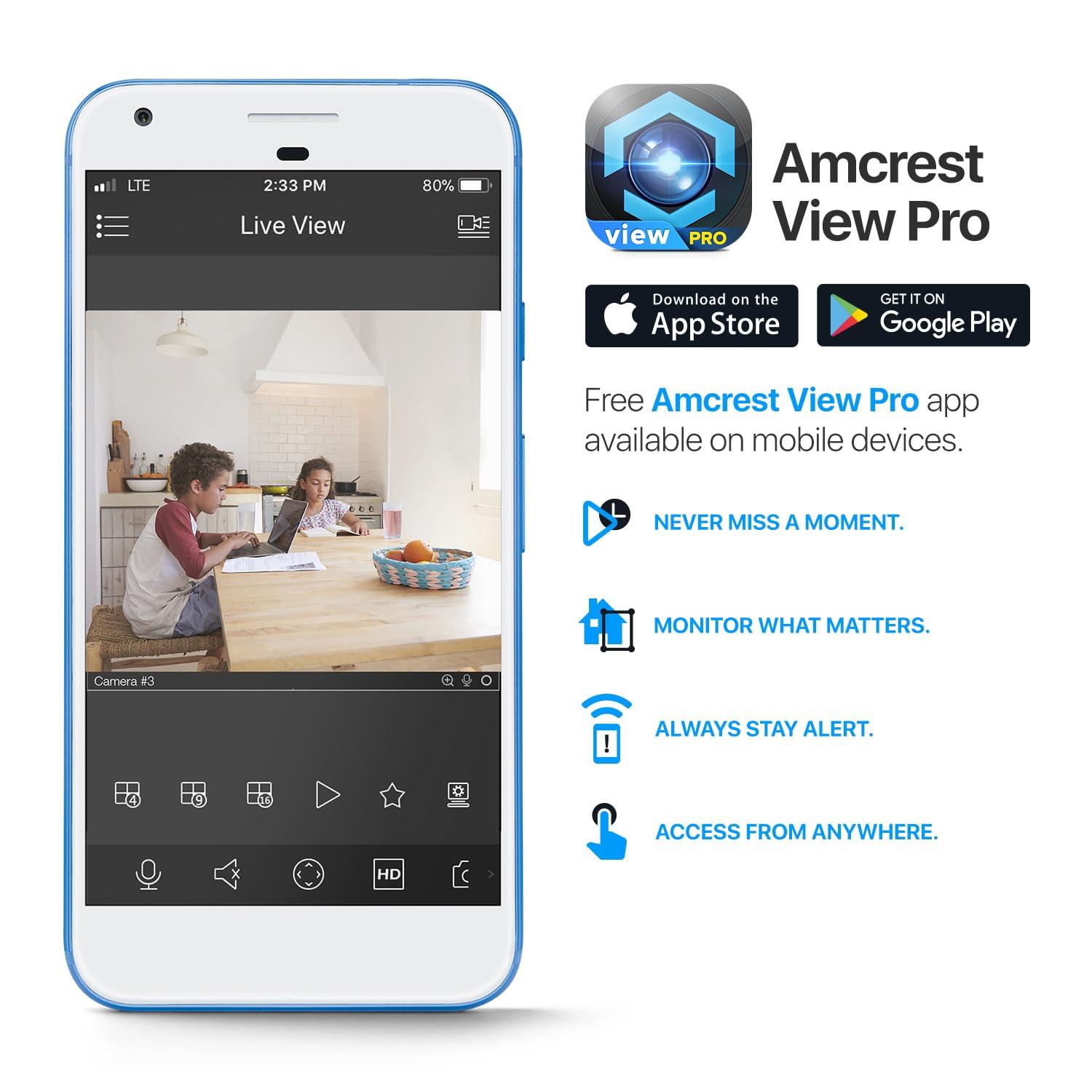 Amcrest Amcrest ProHD 1080P WiFi Camera 2MP (1920TVL) Indoor Pan/Tilt Security Wireless IP Camera IP2M-841B (Black)