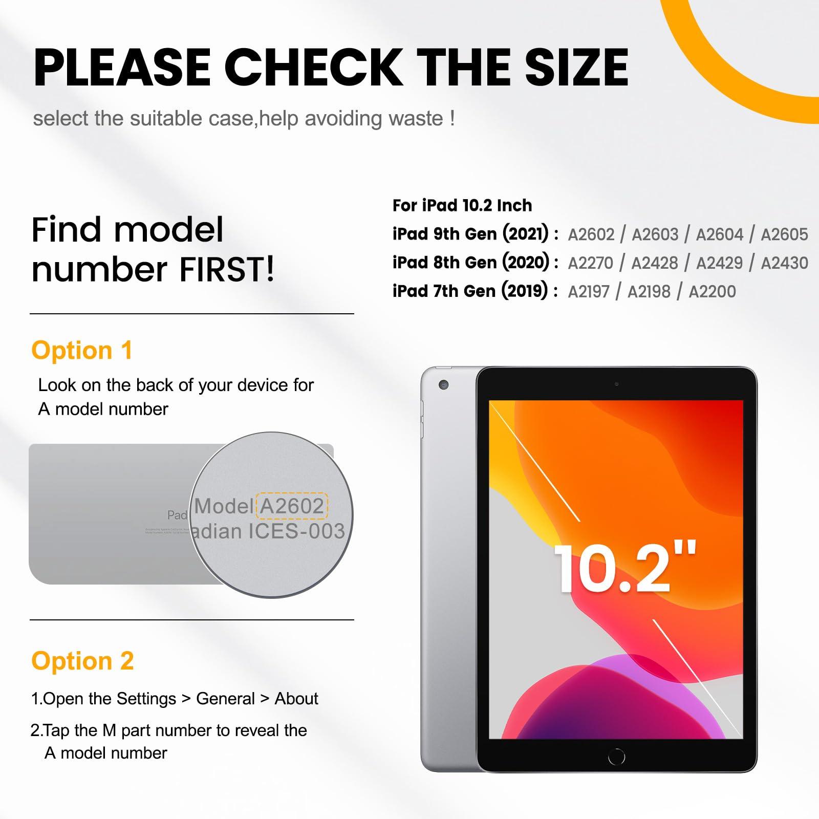 timecity Timecity Case for iPad 9th/ 8th/ 7th Generation 10.2 inch (Case for iPad 9/8/ 7 Gen): with Strong Protection, Screen Protector, Hand/Shoulder Strap, Rotating Stand, Pencil Holder - Dark Blue