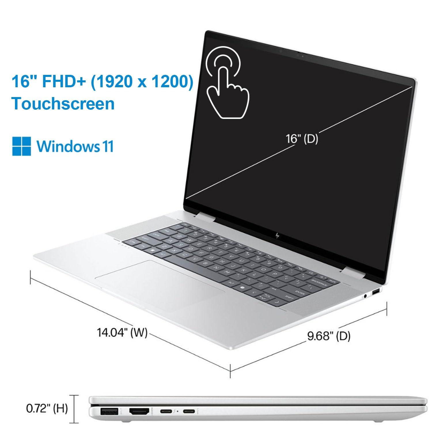 HP HP Envy X360 16\" Ultra 5 AI Convertible 2-in-1 Laptop, 16\" FHD+ Touchscreen, Intel Ultra 5 125U (Beats Intel i5-1335U), 16GB RAM, 1TB SSD, W11 Home, Stylus Pen, ADATA 512 External SSD Bundle