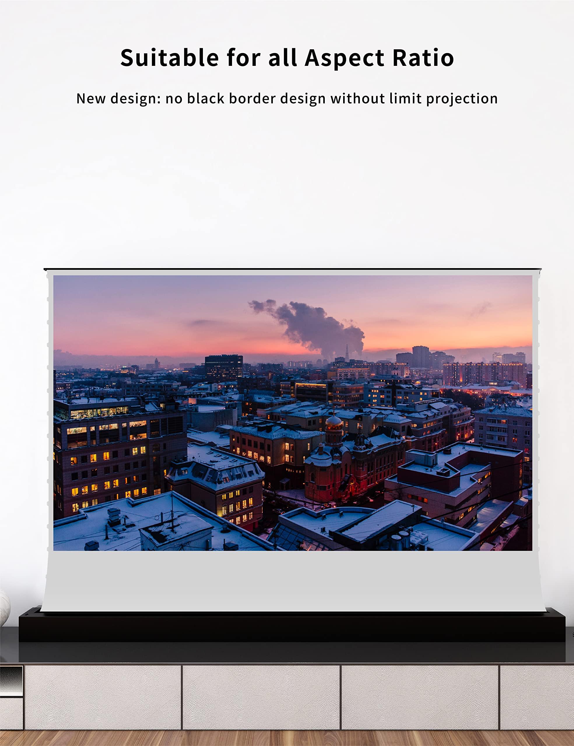 VIVID STORM SINCE 2004 VIVIDSTORM-Projector Screen Portable Folding Stand Indoor Tension Floor Screen 4k HD All White Cinema, 4K/3D/UHD Gaming/Home Cinema,Compatible with Normally Projector,VSDSTWA92H