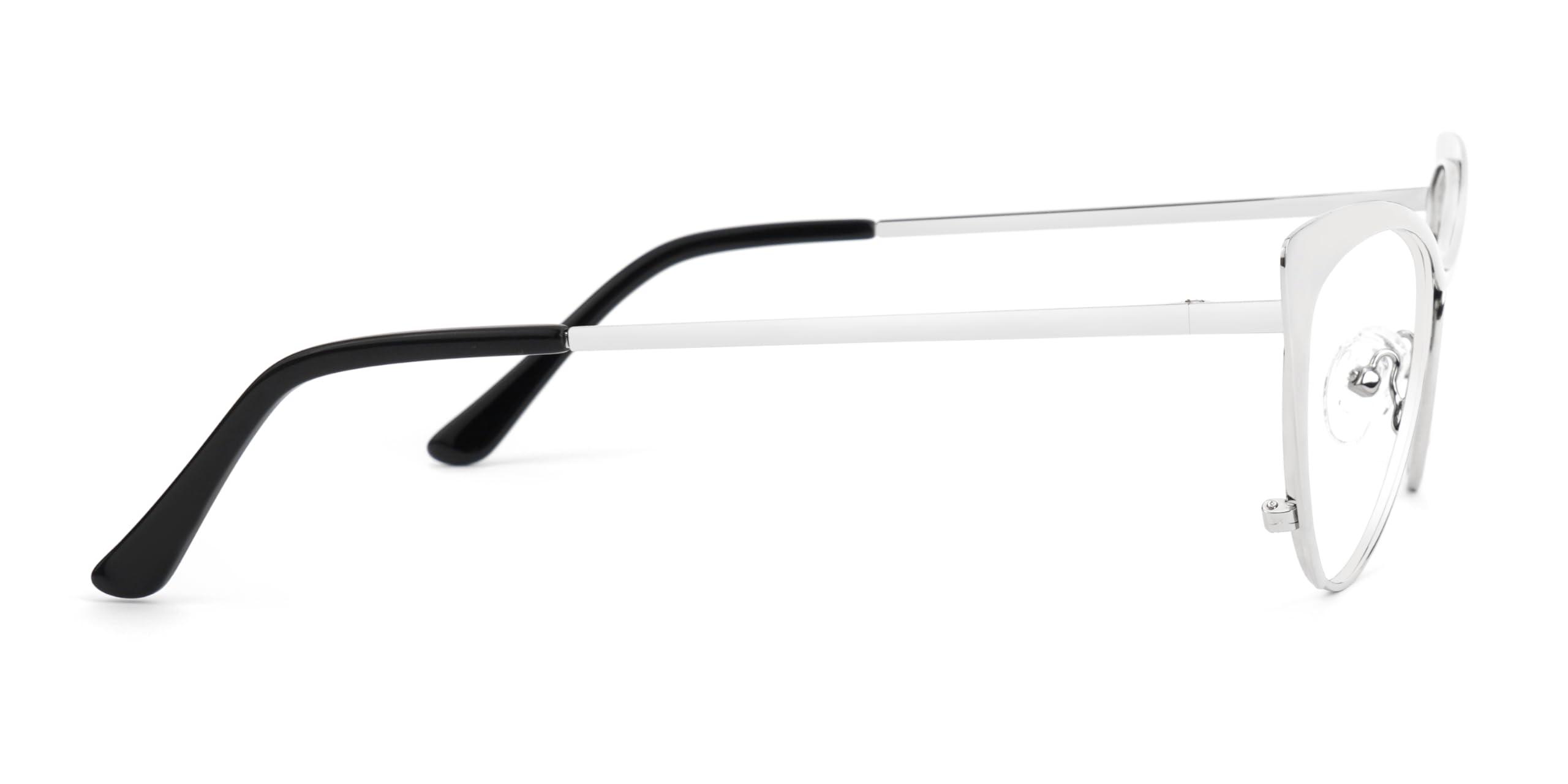 VOOGLAM VOOGLAM Blue Light Glasses for Women Cute Computer Office with Trending Frame Glasses Silver Annabelle VFM0176-01