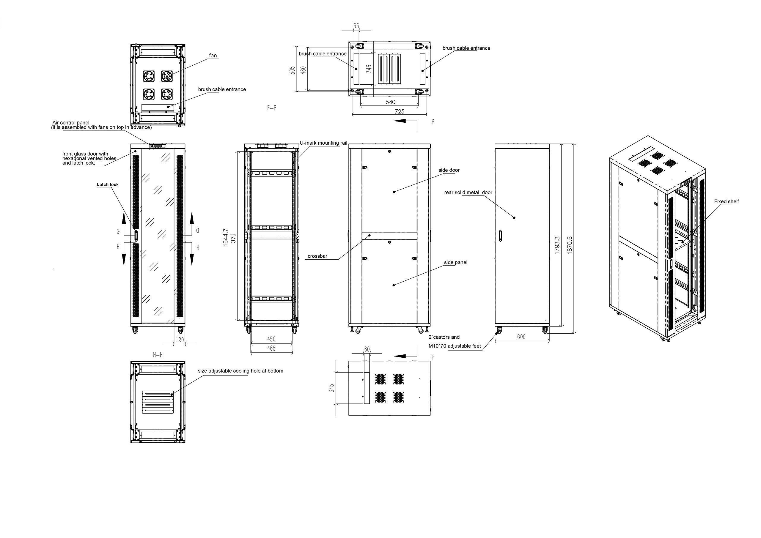 Sysracks Sysracks - Server Rack - Locking Cabinet - Network Rack Cabinet Enclosure - Rack Mount - 32 Inch Deep - Server Cabinet - on Casters - Rack Shelf - Cooling Fan - Thermostat - (37U (24\" w x32 d x74 h))
