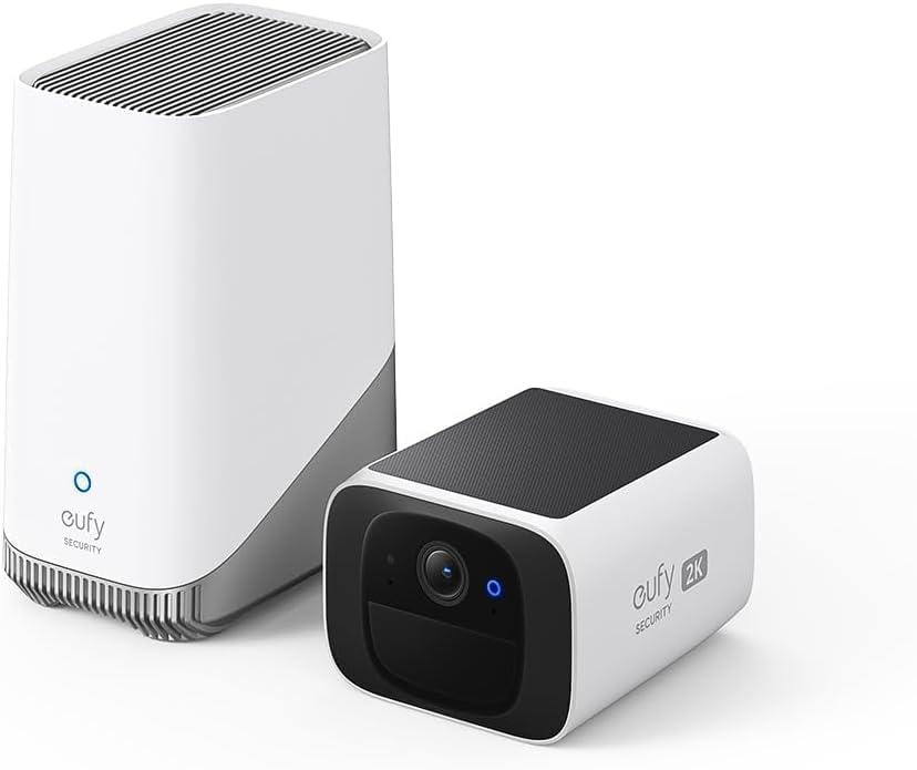 eufy Security eufy security S220 SoloCam with HomeBase 3,Solar Security Camera, Wireless Outdoor Camera, Continuous Power, 2K Resolution, Wireless, 2.4 GHz Wi-Fi, No Monthly Fee, HomeBase 3 Compatible