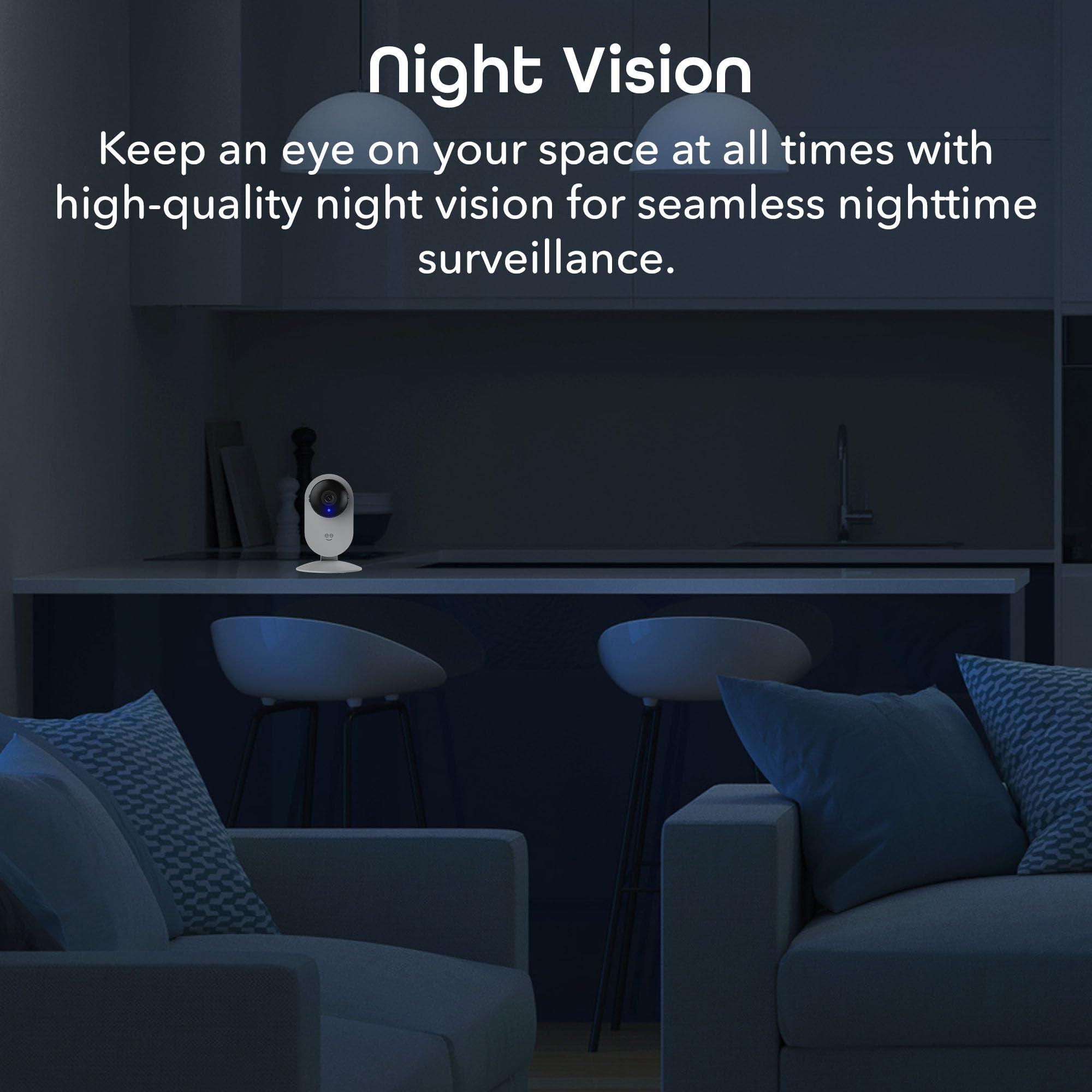 Geeni Geeni Glimpse Indoor Security Camera - 1080p HD Video, 2-Way Audio, Motion Alerts, WiFi Compatible with Alexa & Google Home, White