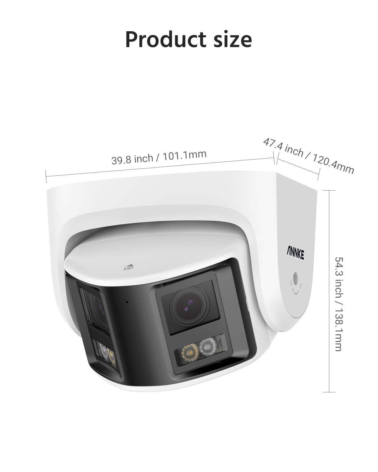 ANNKE ANNKE FCD800 PoE Security Camera Outdoor with Dual Lens 180 Filed of View, 8MP IP Surveillance Camera Support Color Night Vision, Person/Vehicle Detection, Two-Way Talk, Built-in SD Card Slot