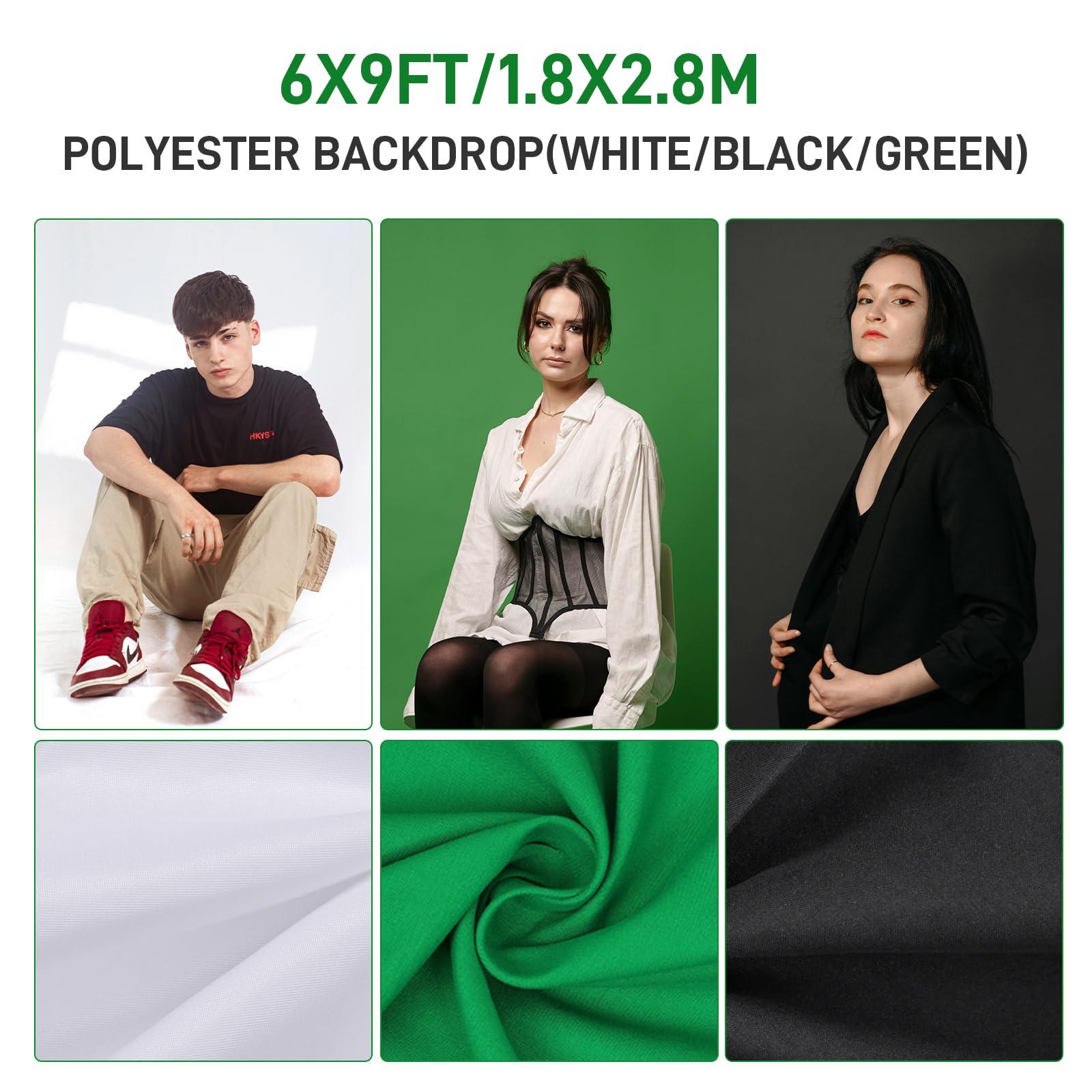 Zyernar Photography Lighting kit with Backdrops, 8.5x10ft Backdrop Stands, Zyernar LED Bulbs Umbrella Softbox Continuous Lighting, Photo Studio Equipment for Video Shoot