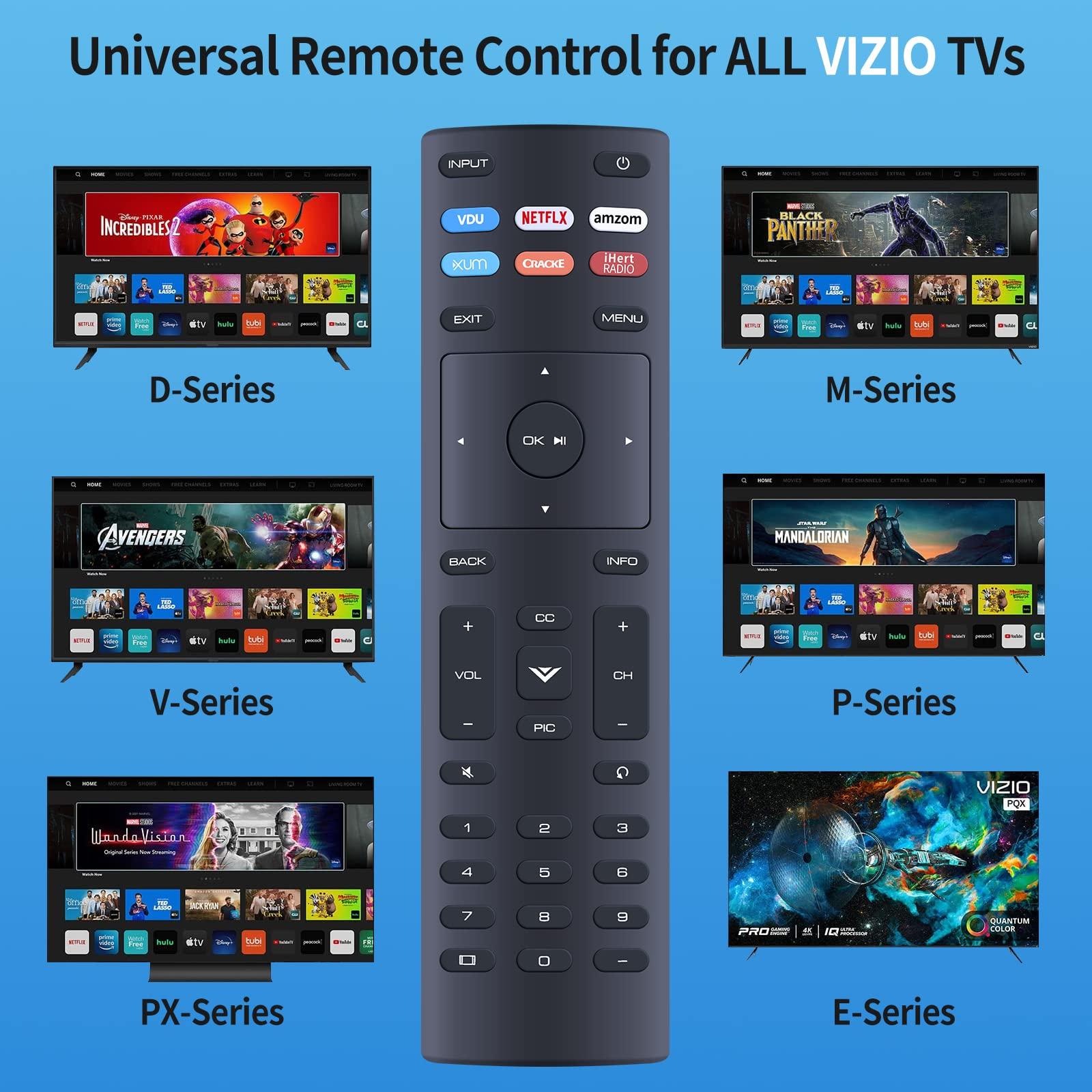 WDZP Universal XRT136 Replacement for Vizio Smart TV Remote, for Vizio All LED LCD HD 4K UHD HDR Smart TVs D50x-G9 D65x-G4 D55x-G1 D40f-G9 D43f-F1 D70-F3 V505-G9 D32h-F1 D24h-G9 E70-F3