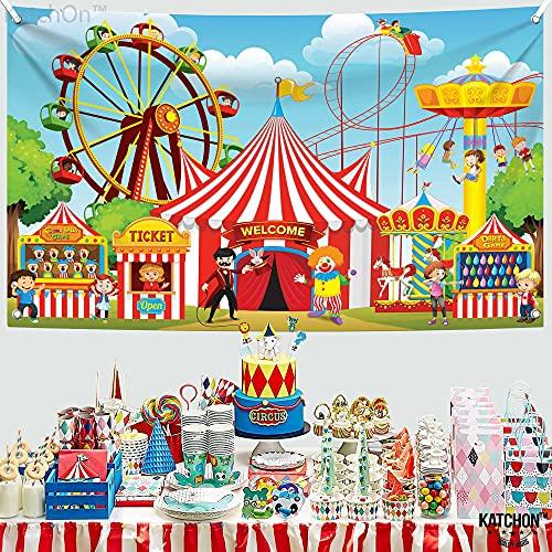 KatchOn KatchOn, XtraLarge Carnival Backdrop - 72x44 Inch, Welcome Banner - Carnival, Circus Party Decorations