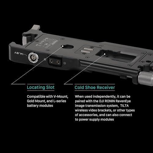 Tilta Tilta V-Mount Battery Plate Compatible with DJI RS 4 Power Pass-Through Plate Kit | Includes 14.8V P-Taps, a 2 Pin Lemo and USB-C Port | Works with RS2, RS3, RS3 Pro, RS4 and RS4 Pro