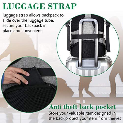 MATEIN MATEIN Travel Laptop Backpack, Business Anti Theft Slim Sturdy Laptops Backpack with USB Charging Port, Water Resistant College School Computer Bag Gift for Men & Women Fits 15.6 Inch Notebook, Grey