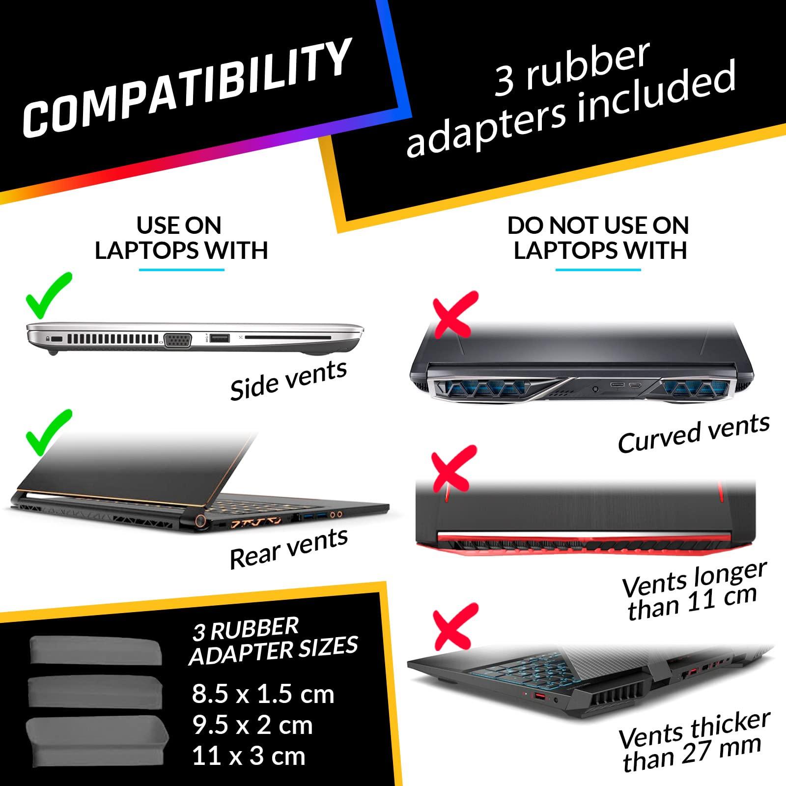 KLIM KLIM Tempest Laptop Cooler with Vacuum Fan - New 2024 - Gaming Laptop Fan with Display - Temperature Detection + Automatic/Manual Mode - 4000 RPM - Portable - Compatible with Laptop Cooling Pads