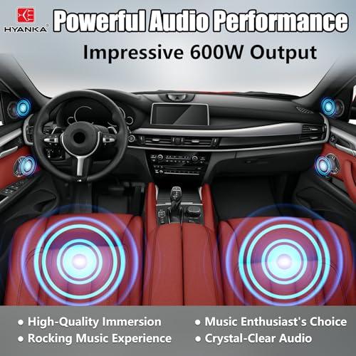 H YANKA H YANKA HCM-65 6.5 Component Car Speakers, 600 Watt Car Audio Stereo Door Speakers Perfect for Upgrading Any Car Stereo System Includes 2 x Midrange Woofers, Tweeters, and Crossovers (Set)