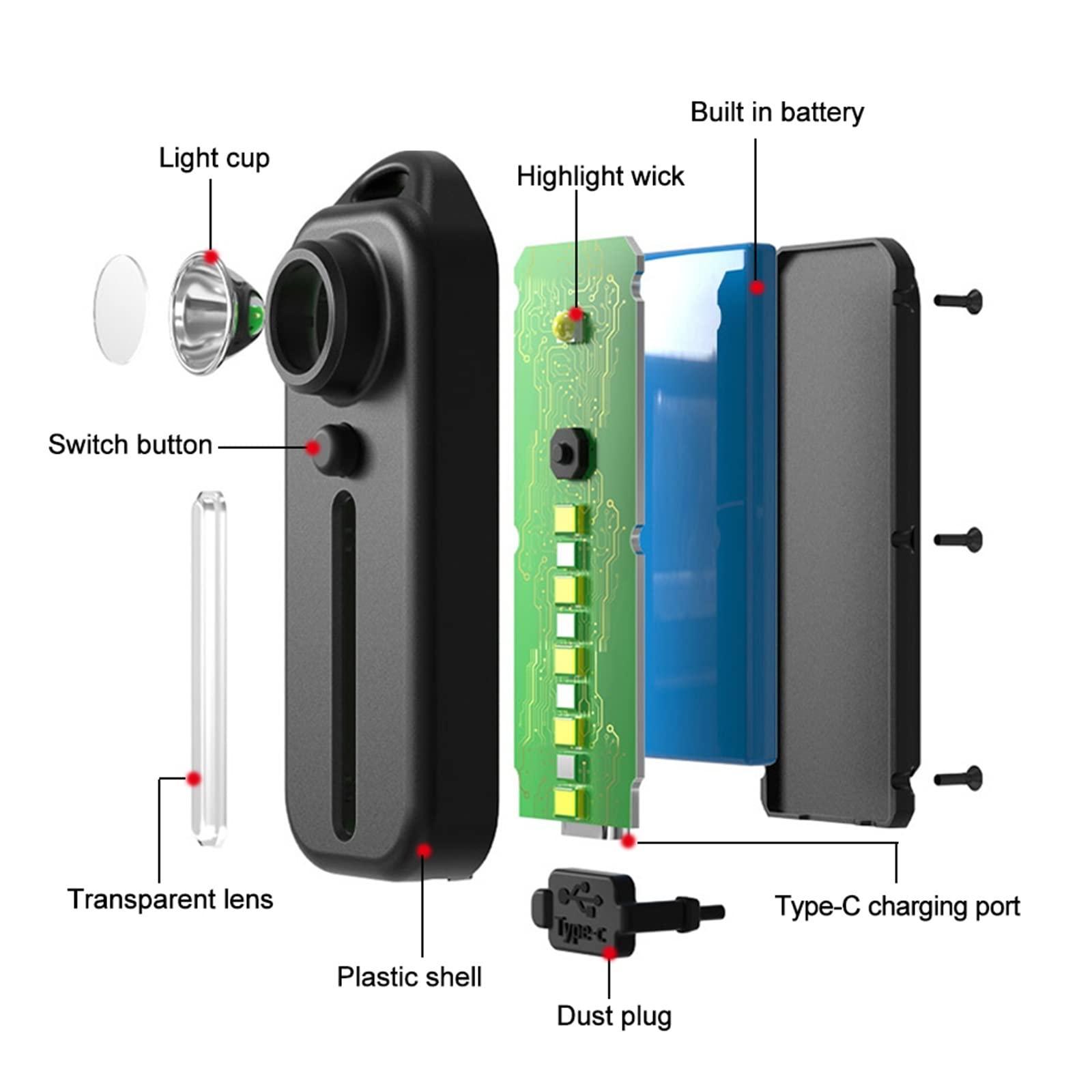 Qian Xun Shm Qian Xun Shm Multifunction Red&Blue LED Police Warning Light Powerful Mini Flashlight Rechargeable Flashlights Shoulder Clip Light (Type A)