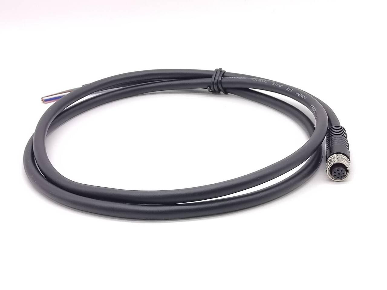 Elecbee Elecbee M8 Connector Female Straight Single Ended Cable 1Meter Length (A Code 8 Pin)