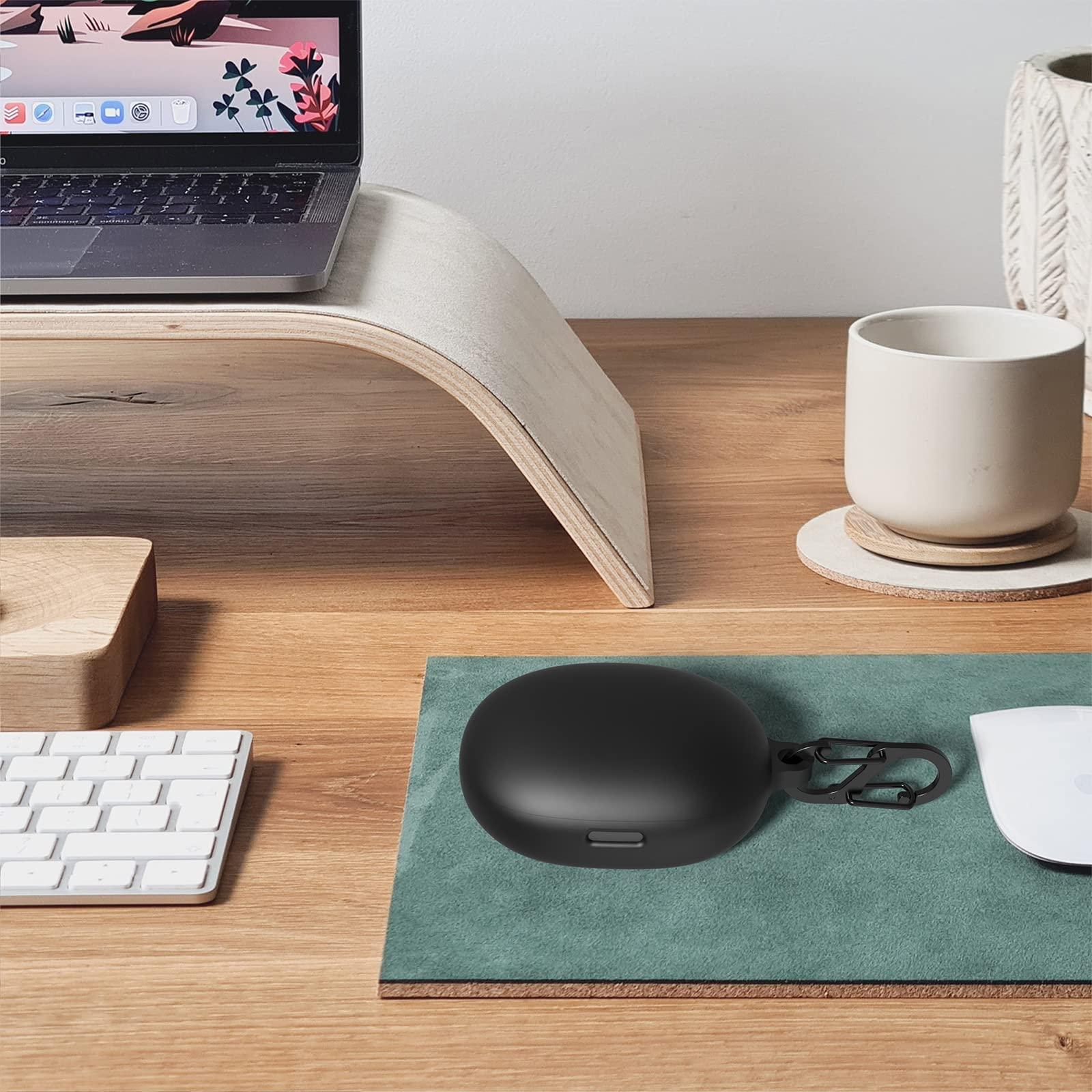 GEEKRIA Geekria Silicone Case Cover Compatible with Anker Soundcore Liberty 3 Pro True Wireless Earbuds, Earphones Skin Cover, Protective Carrying Case with Keychain Hook (Black)