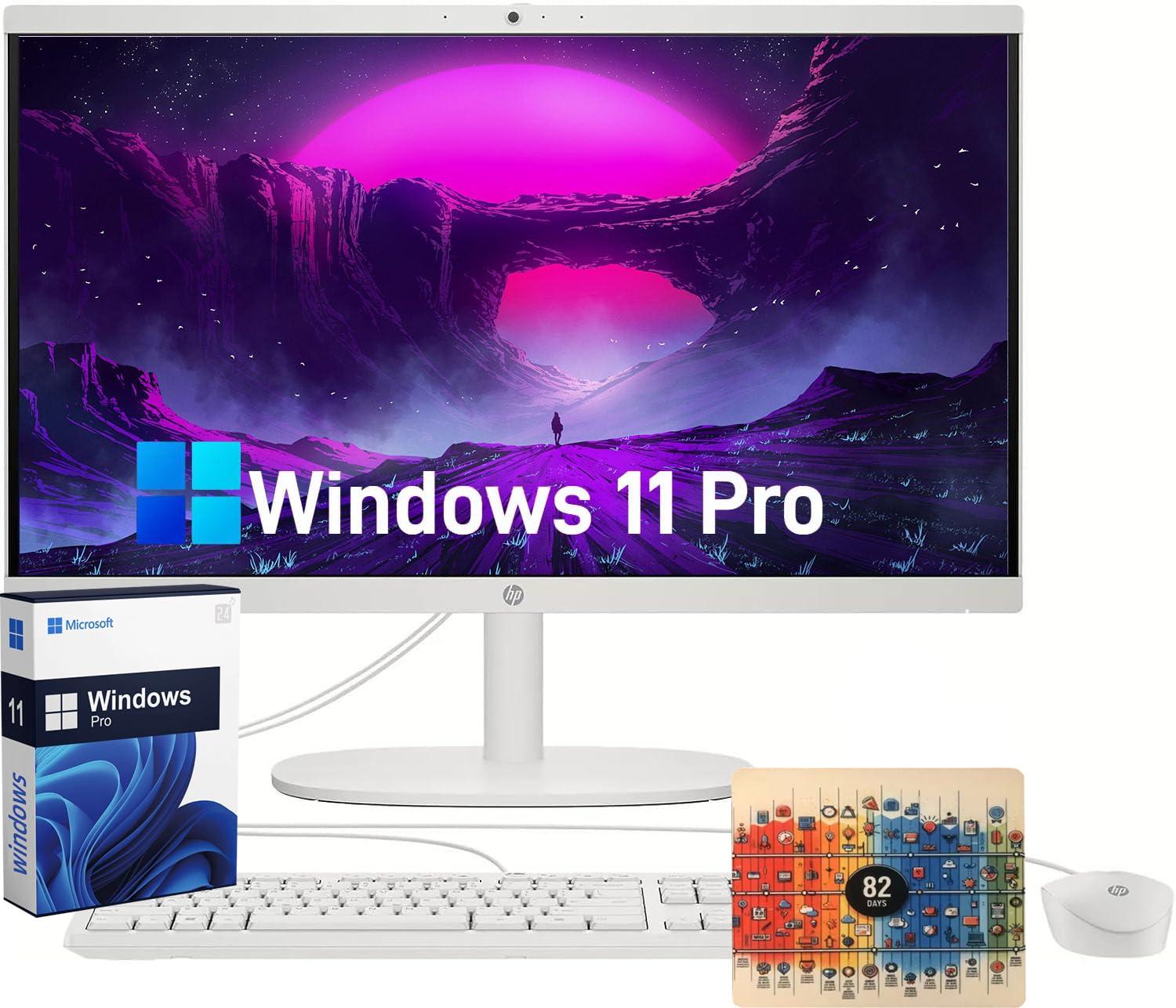 HP HP All in One Desktop Computer PC, 21.5" FHD Display, 16 GB RAM, 512 GB SSD, Intel Celeron J4025, Webcam, Wi-Fi 6, Bluetooth, HDMI, Windows 11 Pro, w/cefesfy Accessories