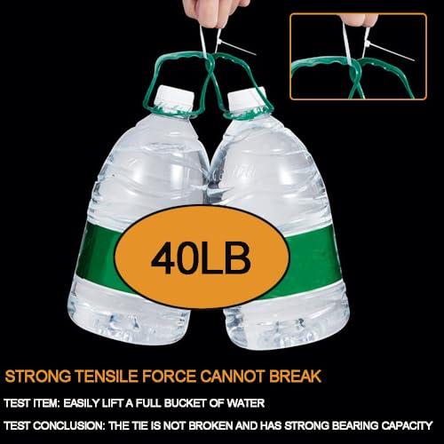 PLWCAMI White Zip Ties 8 Inch (1000 pack) Heavy Duty Self Locking clear Zipties Tensile Strength 40 Pound Clear Industrial 8\" Cable Ties Wraps for Home Office Garden Fence Garage indoor outdoor