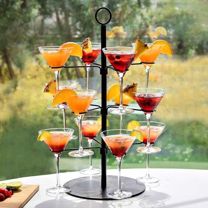 mikamax mikamax Cocktail Tree Stand - Expandable - Gin Tree - Champagne Stand - Party Supplies - Cocktail Party - 12 Arms - 55,5 Centimeter - Excluding Glasses