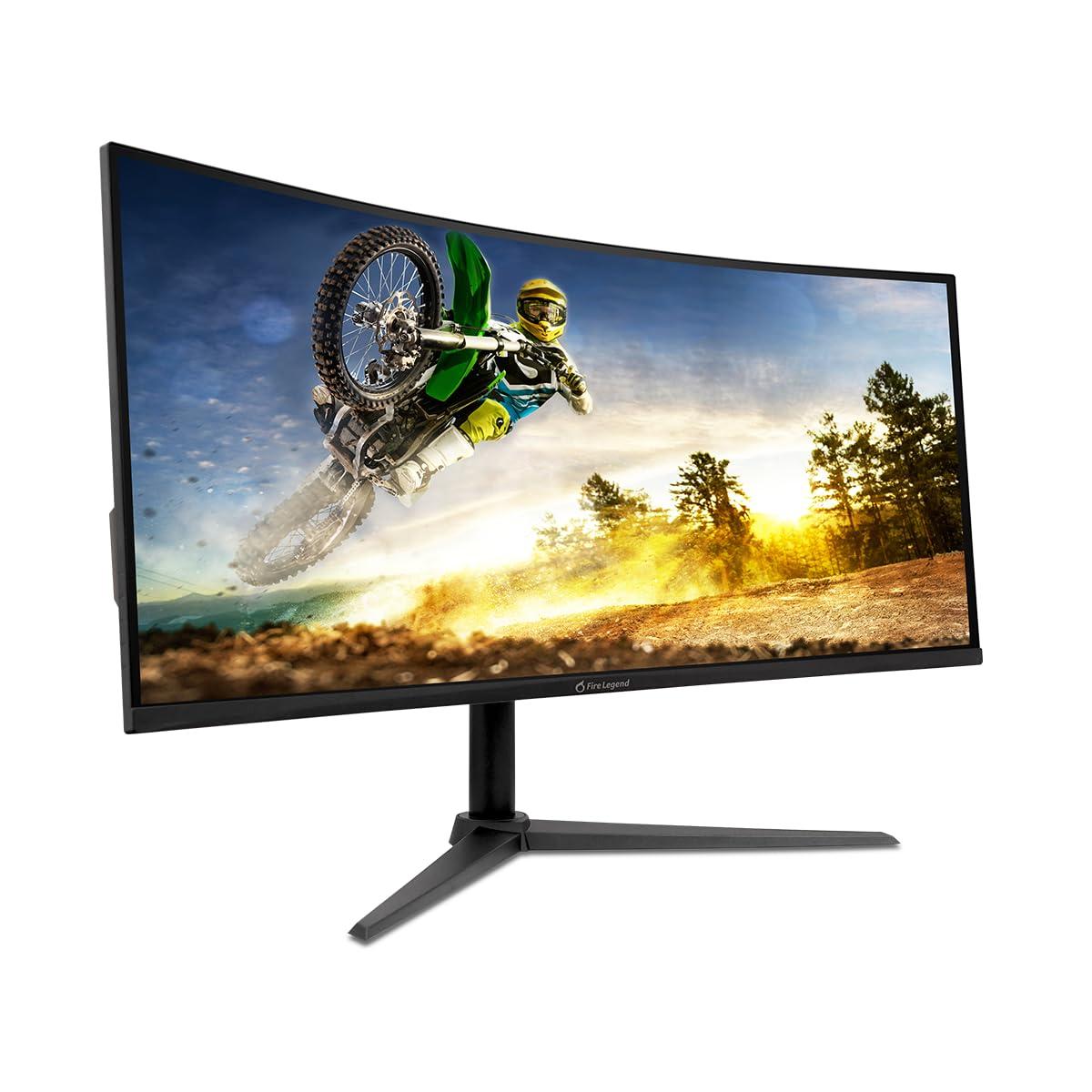 AOPEN AOPEN by Acer 34HC5CU S3bmiiphx 34" QHD 3440 x 1440 21:9 Curved Gaming Monitor | AMD FreeSync Premium | Up to 180Hz | 1ms TVR | Tilt & Height Adjustable | VESA Mountable | 1 x DP 1.4 & 2 x HDMI 2.0