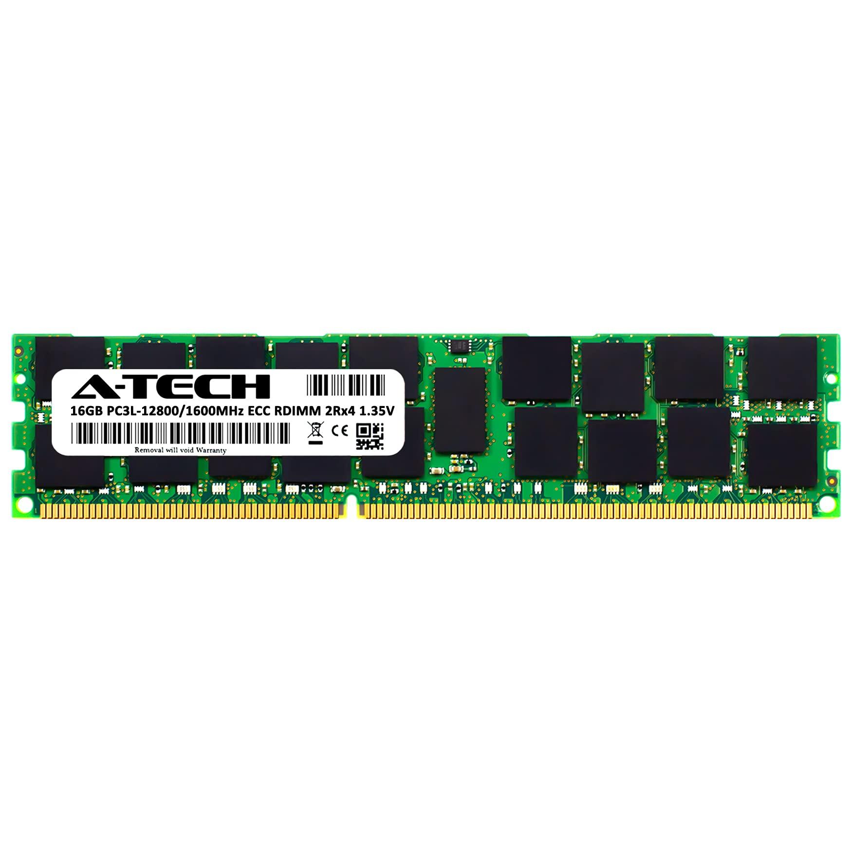 A-Tech A-Tech 16GB RAM for Intel Xeon E5-2428LV2, E5-2430LV2, E5-2450LV2, E5-2470V2, E5-2687WV2, E7-4860V2, E7-8870, E7-8880V4 | DDR3 1600MHz PC3L-12800 ECC RDIMM 2Rx4 1.35V Registered Server Memory Upgrade