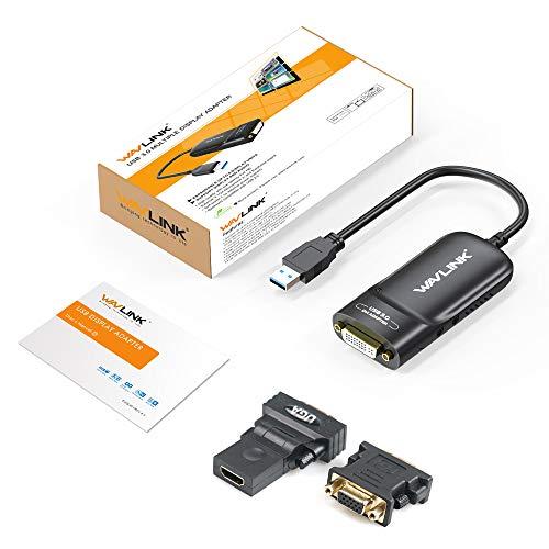 WAVLINK WAVLINK USB 3.0 to HDMI/DVI/VGA Universal Video Graphics Adapter with Audio Port Supports up to 6 Monitor displays, 2048x1152 External Video Card Adapter Support Windows & Chrome OS