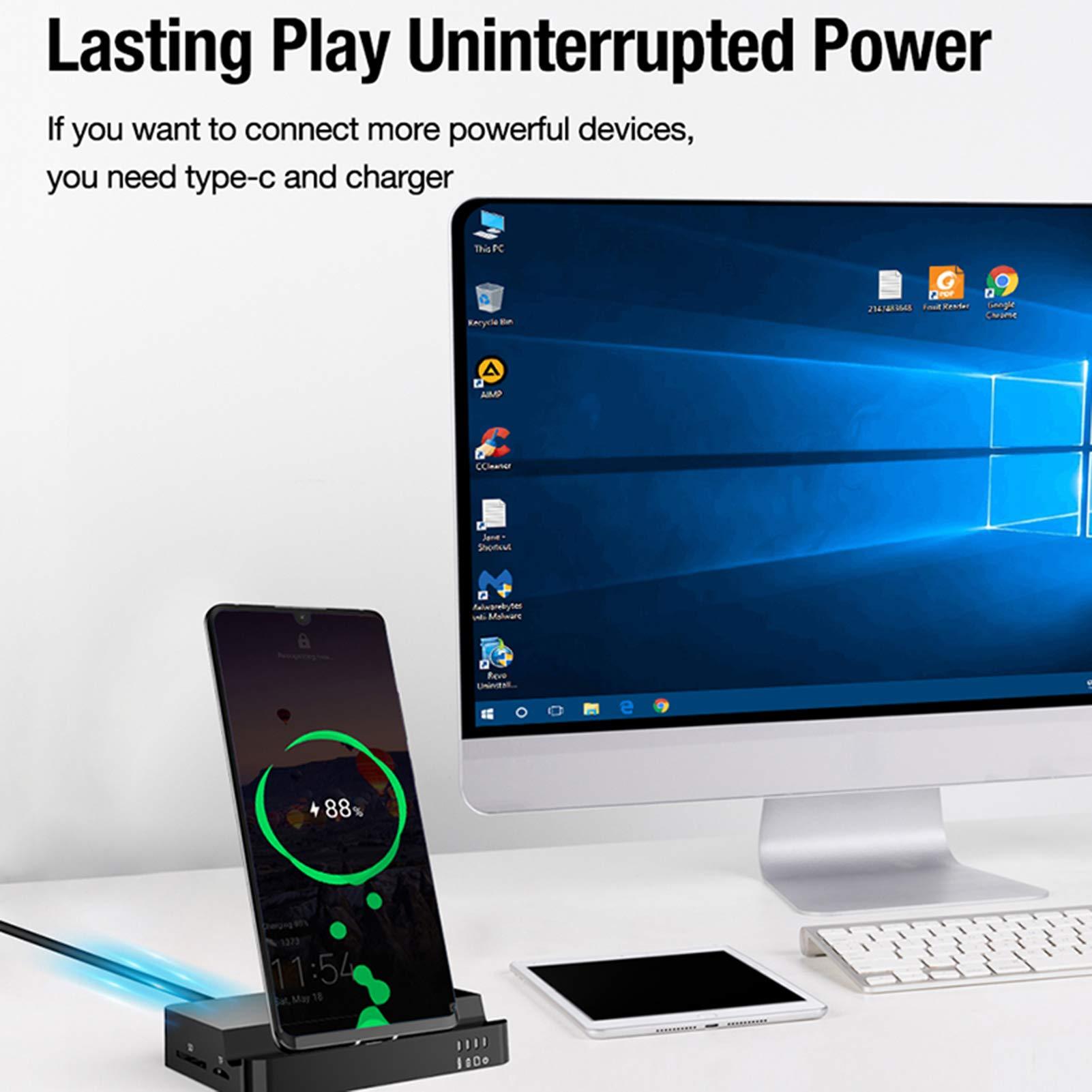 jehdfbvssjcbcsvfd USB Type C Hub Phone Charging Docking Station with 4K HDMI 2 USB3.0 SD TF Card Reader USB Extension Splitter for Huawei Mate10 P20 Samsung S8 S9