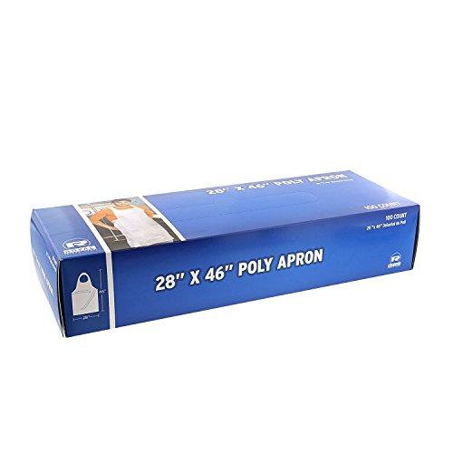 Royal Royal Lightweight Poly Aprons, 28" x 46", Box of 100