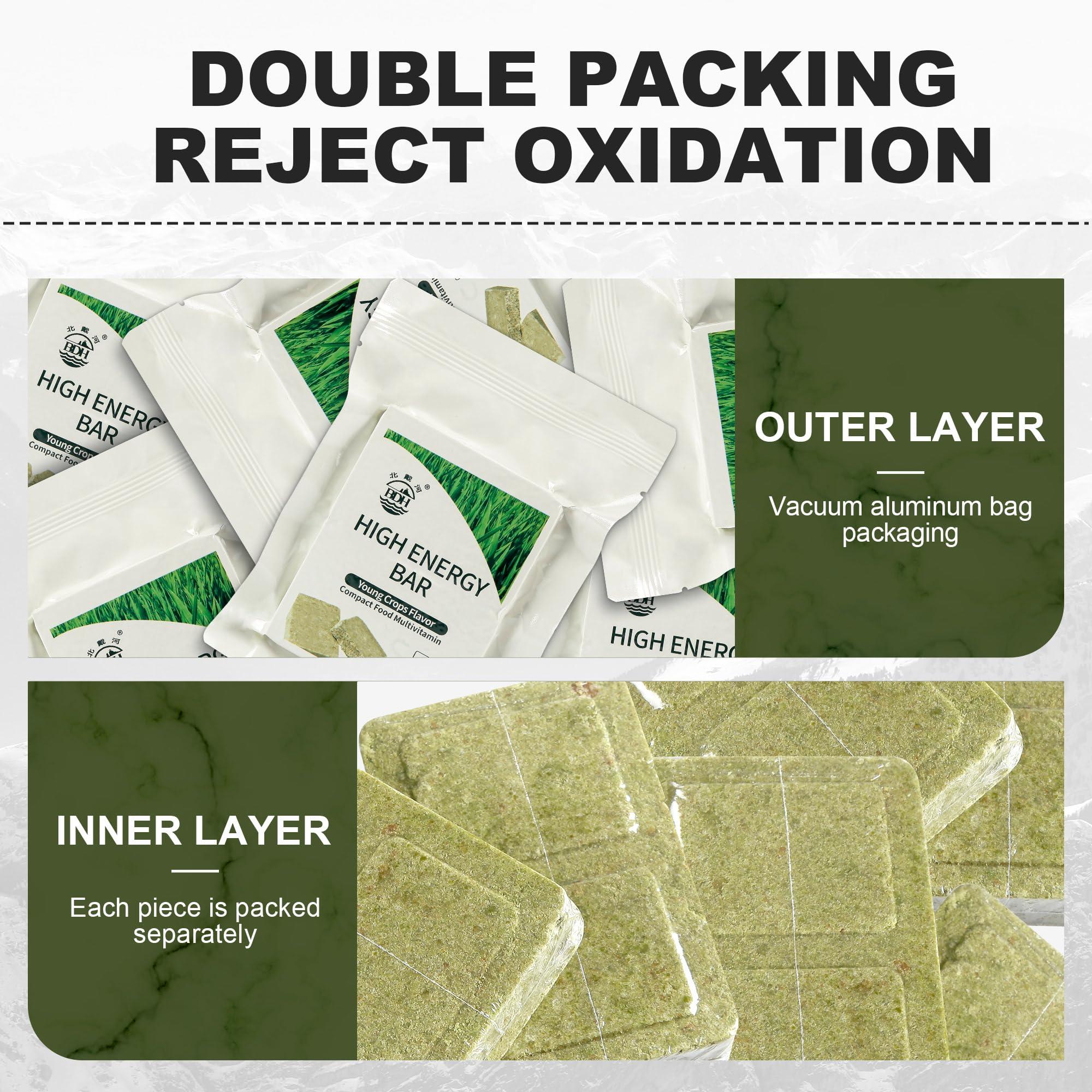 BDH Emergency Food Ration Bars, Crops Flavor Survival Energy Bar Supply for Outdoor Camping Emergency Snowstorm Earthquake Disaster Preparedness Food with 20 Years Long Self Life, 120g/bar